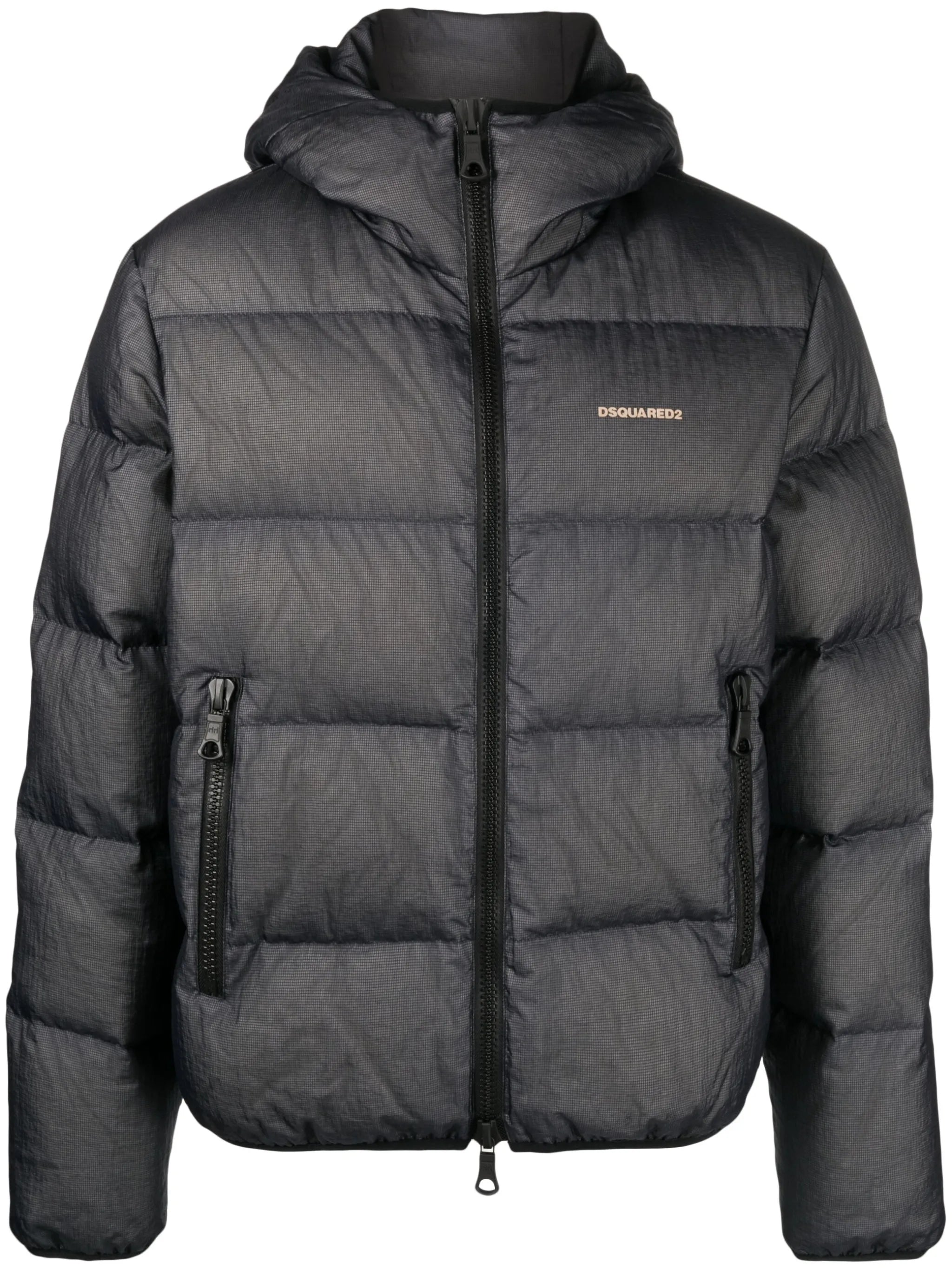 logo-embossed ripstop puffer jacket