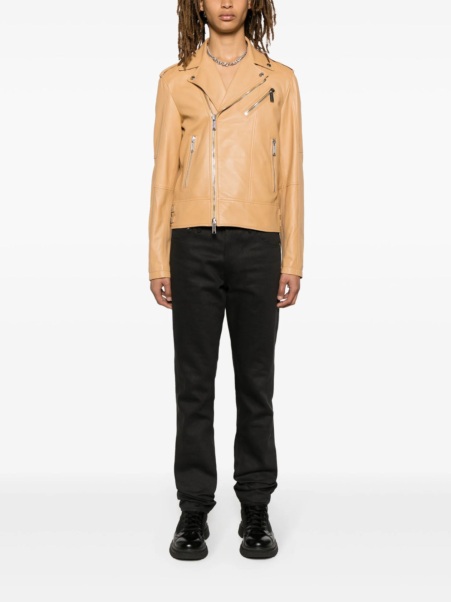 Kiodo leather biker jacket