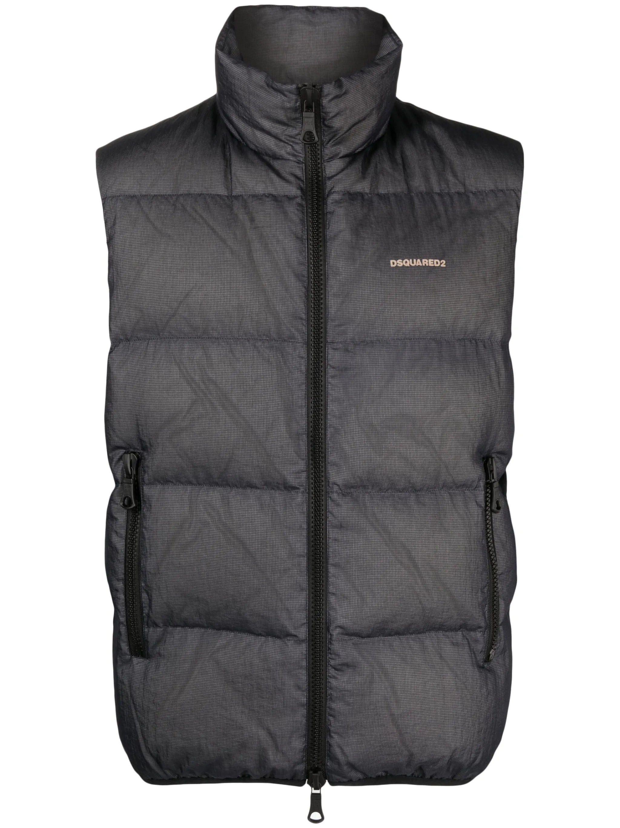 logo-embossed ripstop puffer vest