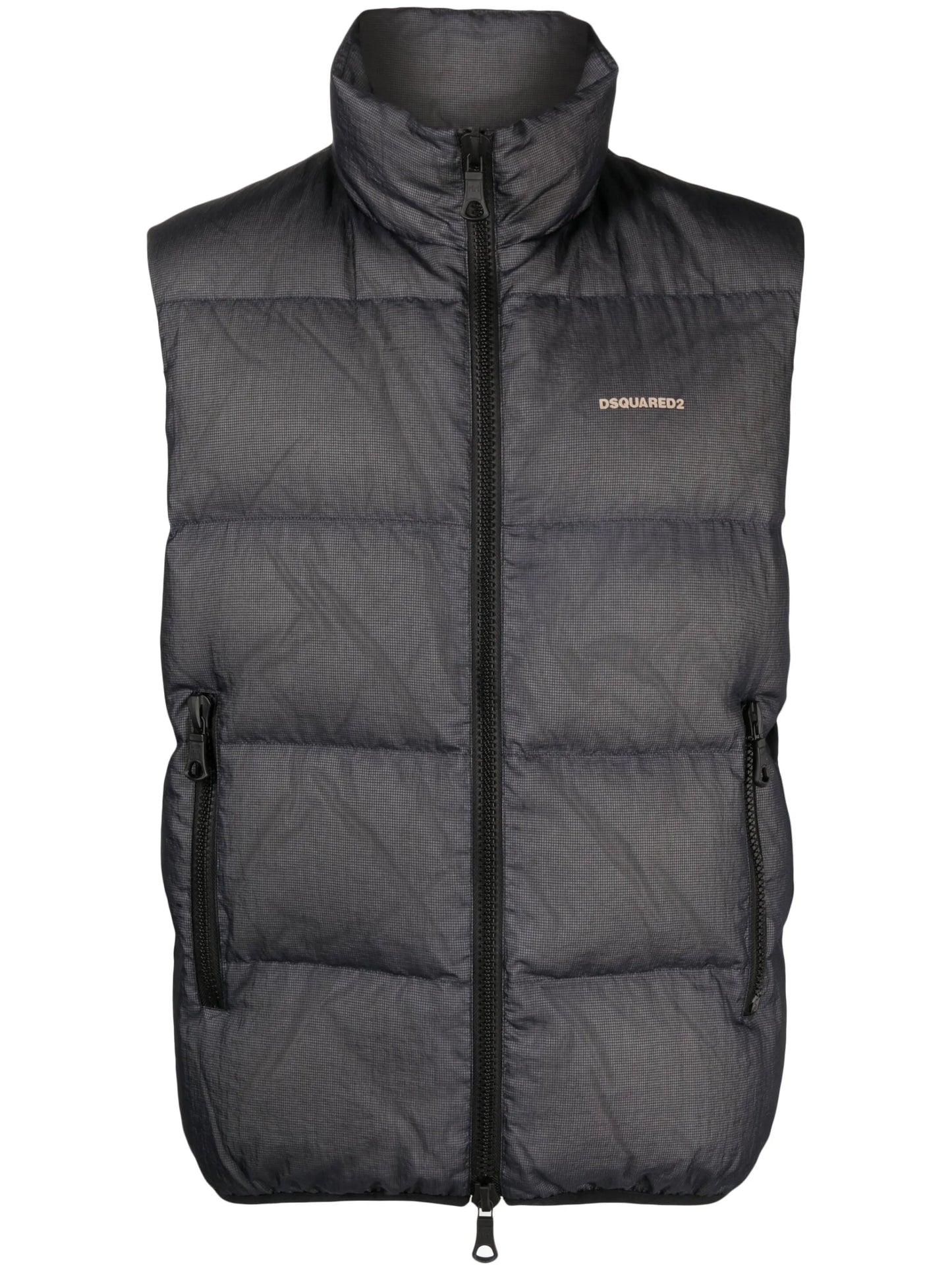 logo-embossed ripstop puffer vest