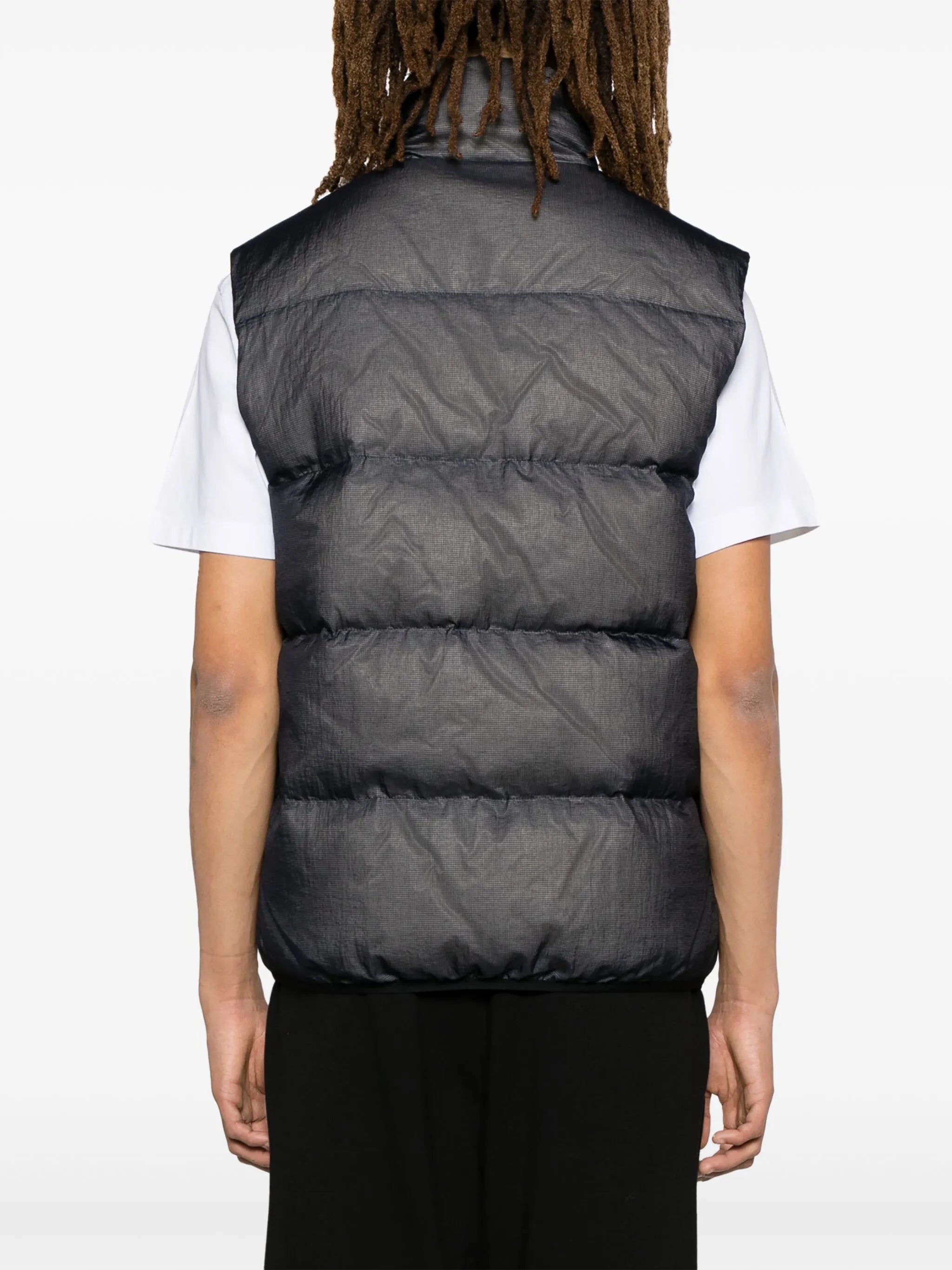logo-embossed ripstop puffer vest