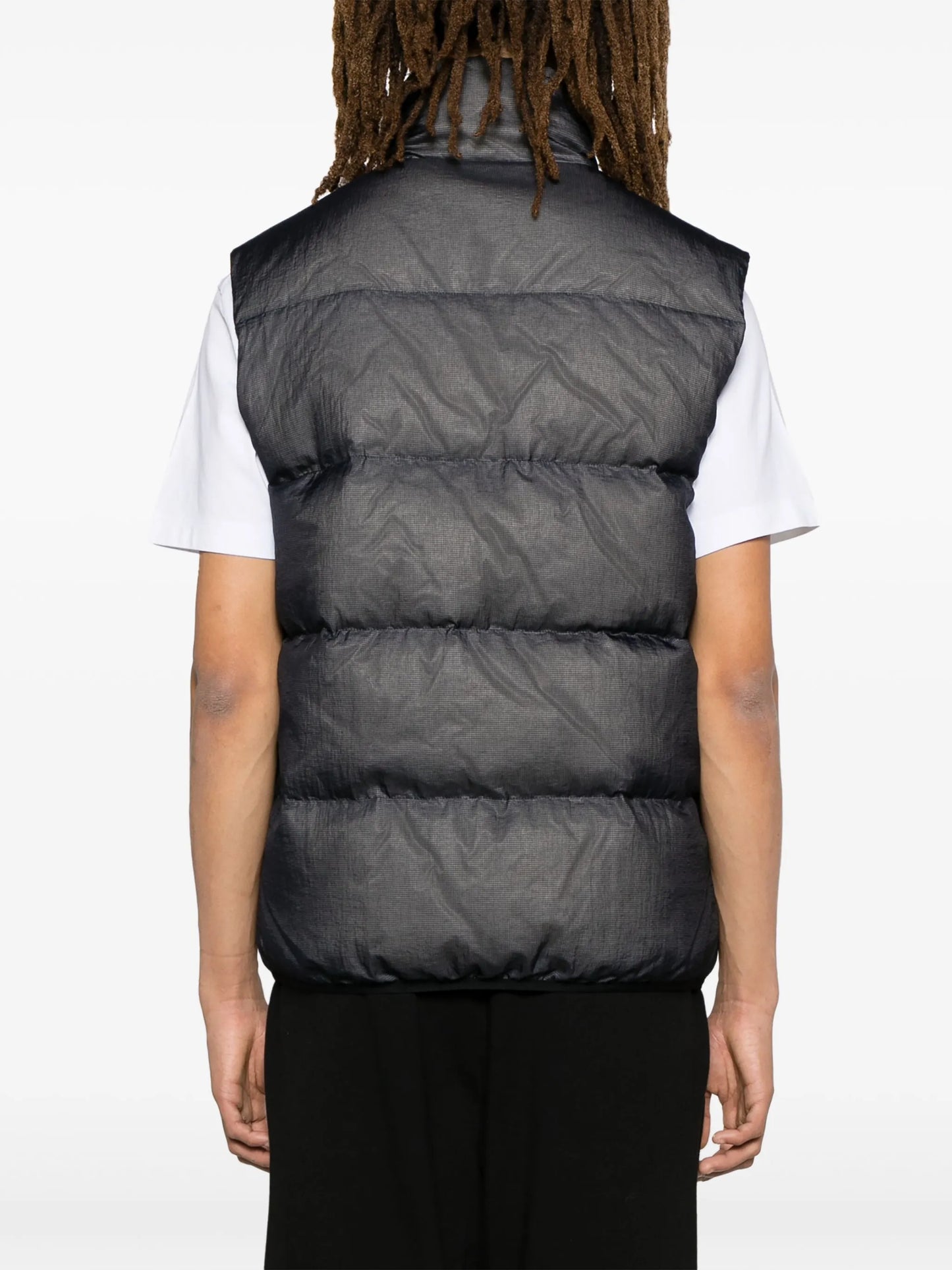 logo-embossed ripstop puffer vest