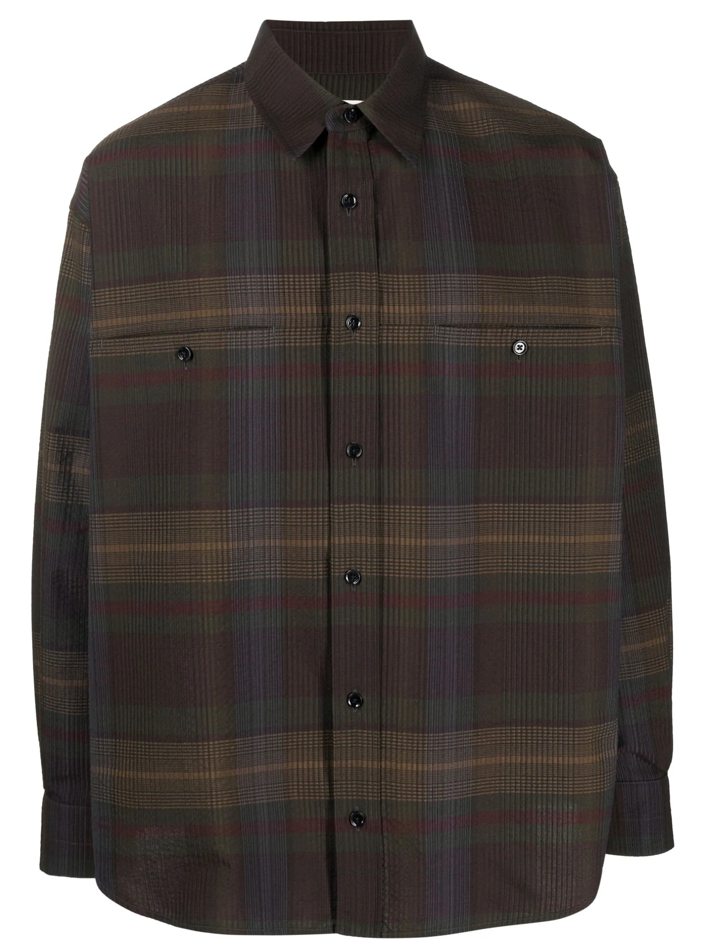 plaid-check cotton shirt