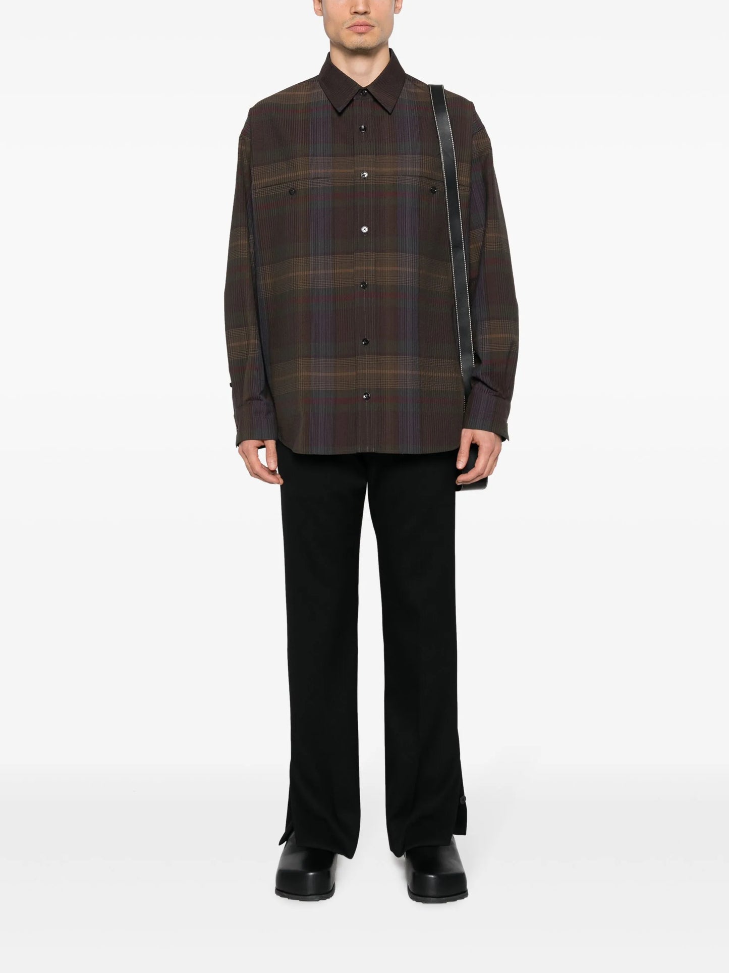 plaid-check cotton shirt