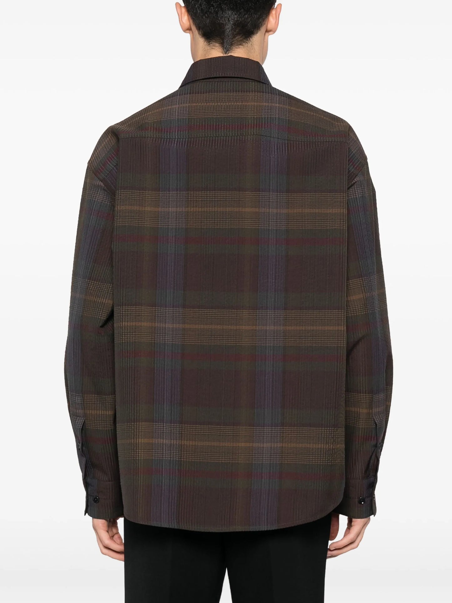 plaid-check cotton shirt