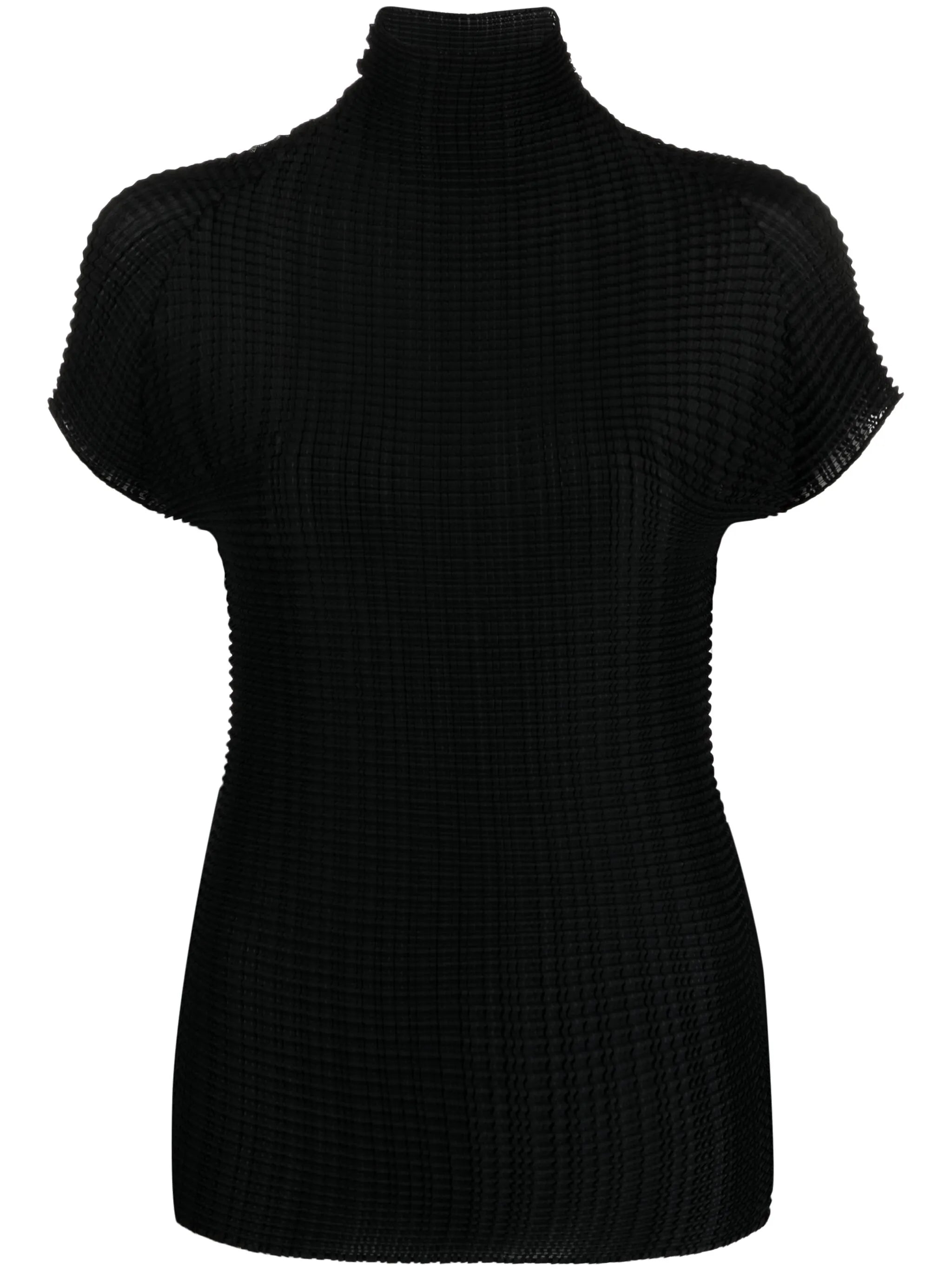 high-neck short-sleeve T-shirt