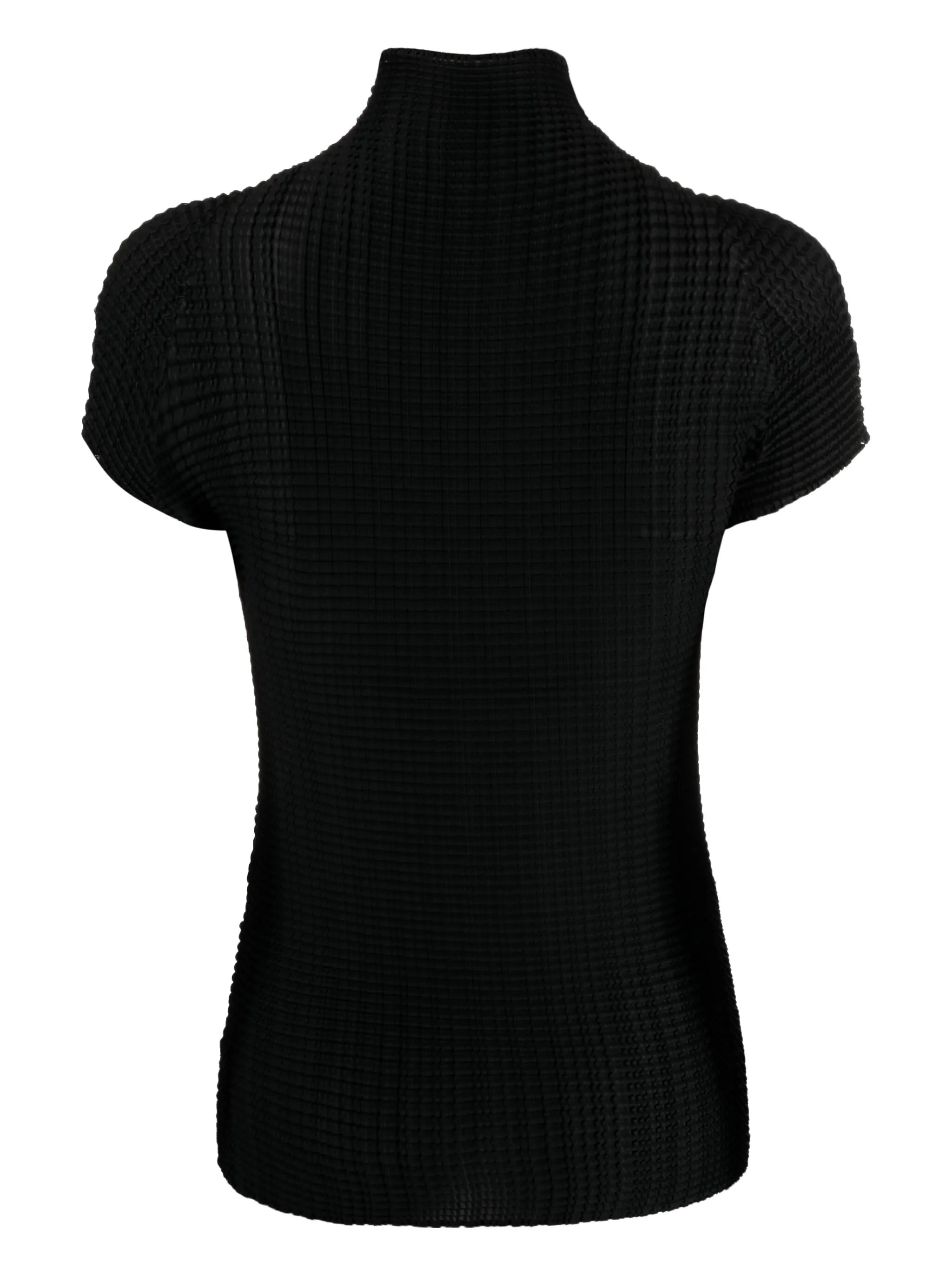 high-neck short-sleeve T-shirt