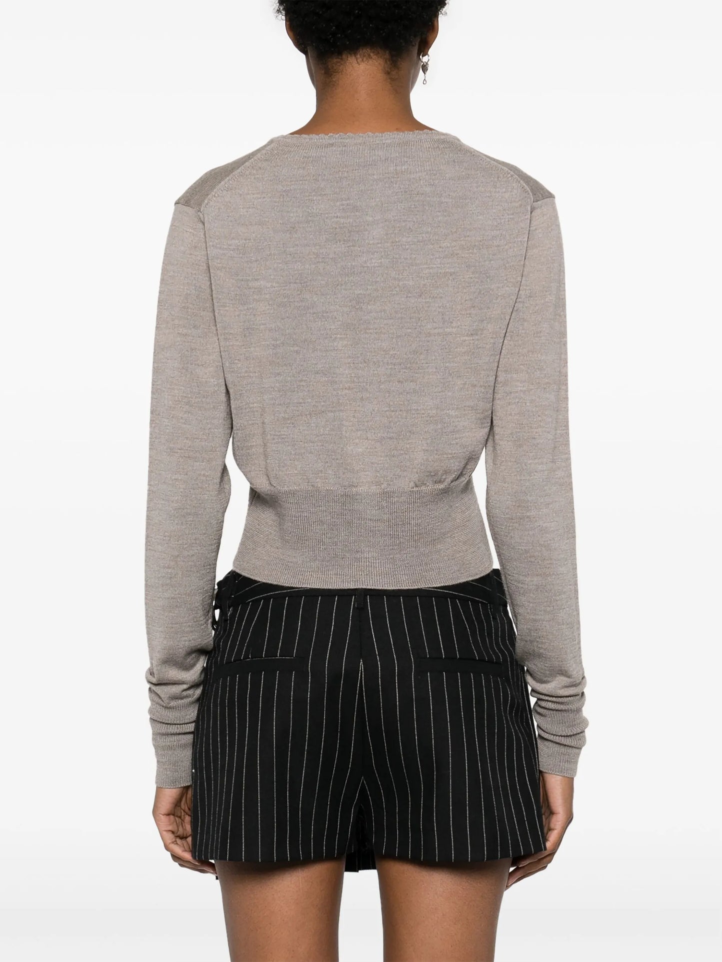 Orb logo-embroidered round-neck cardigan