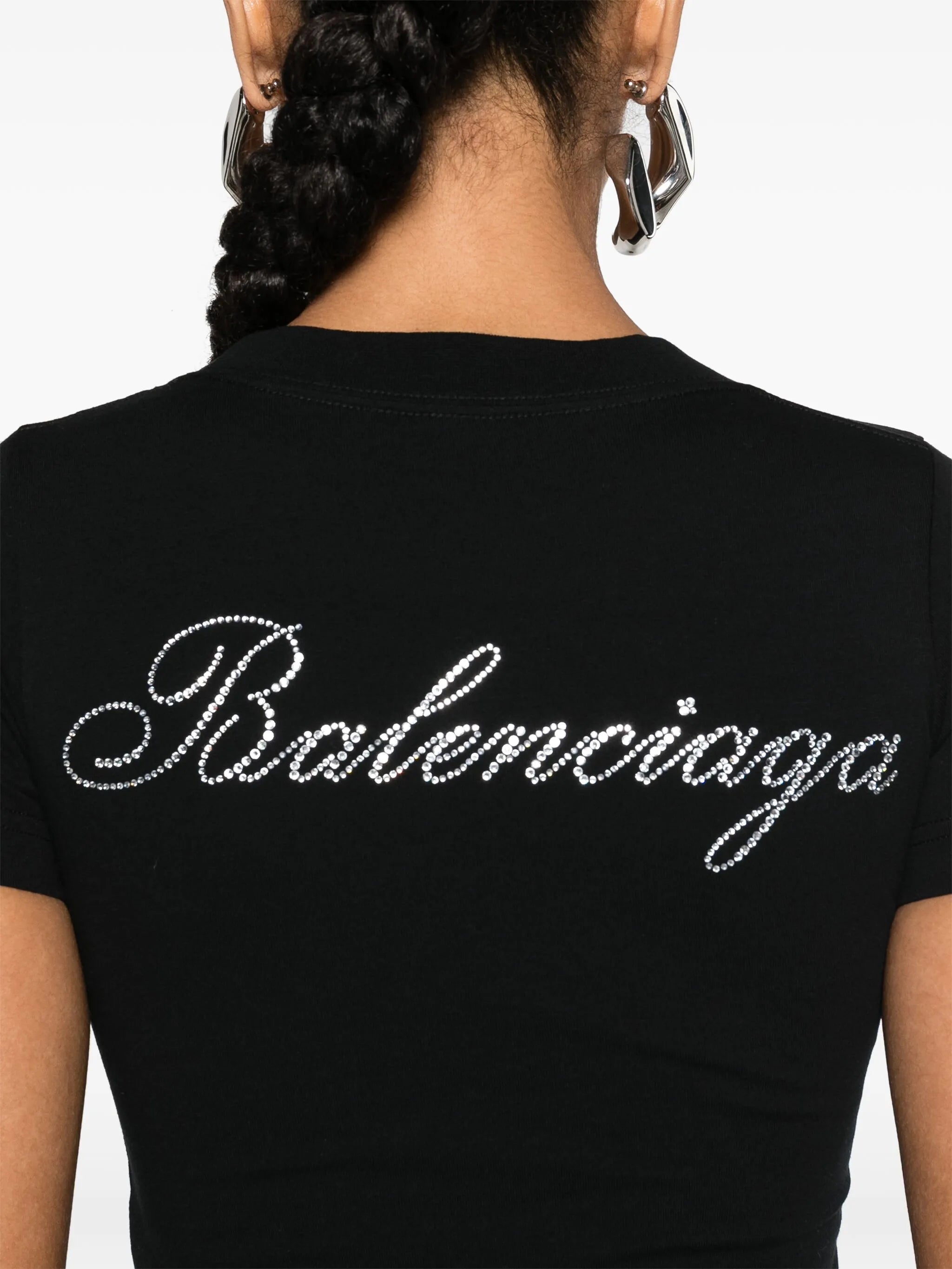 Handwritten rhinestone-embellished T-shirt
