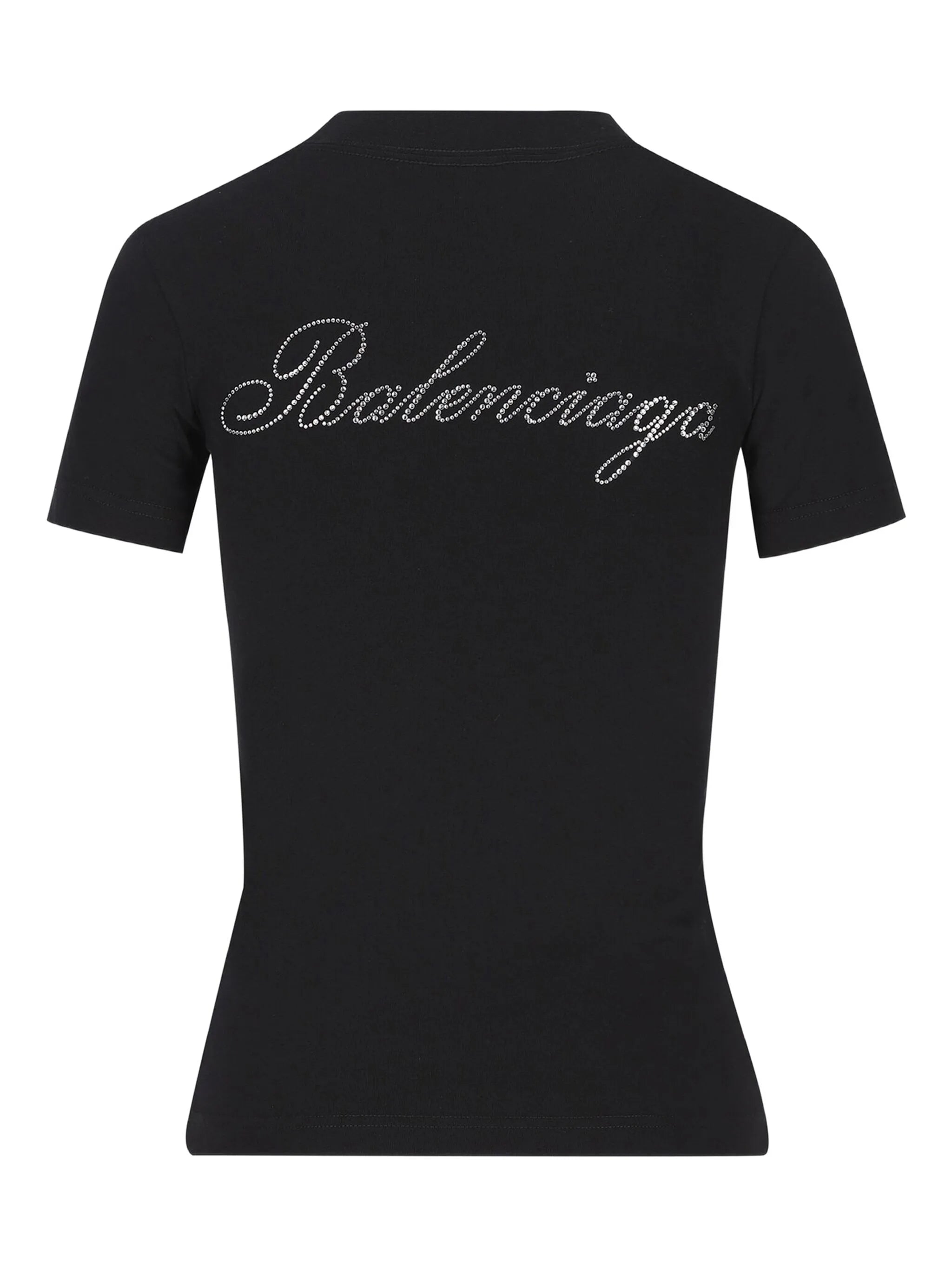 Handwritten rhinestone-embellished T-shirt