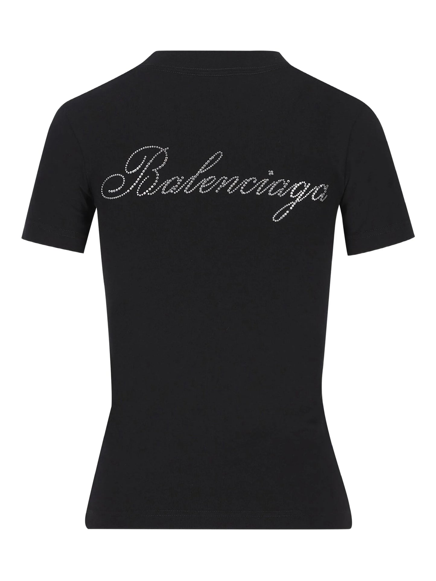 Handwritten rhinestone-embellished T-shirt