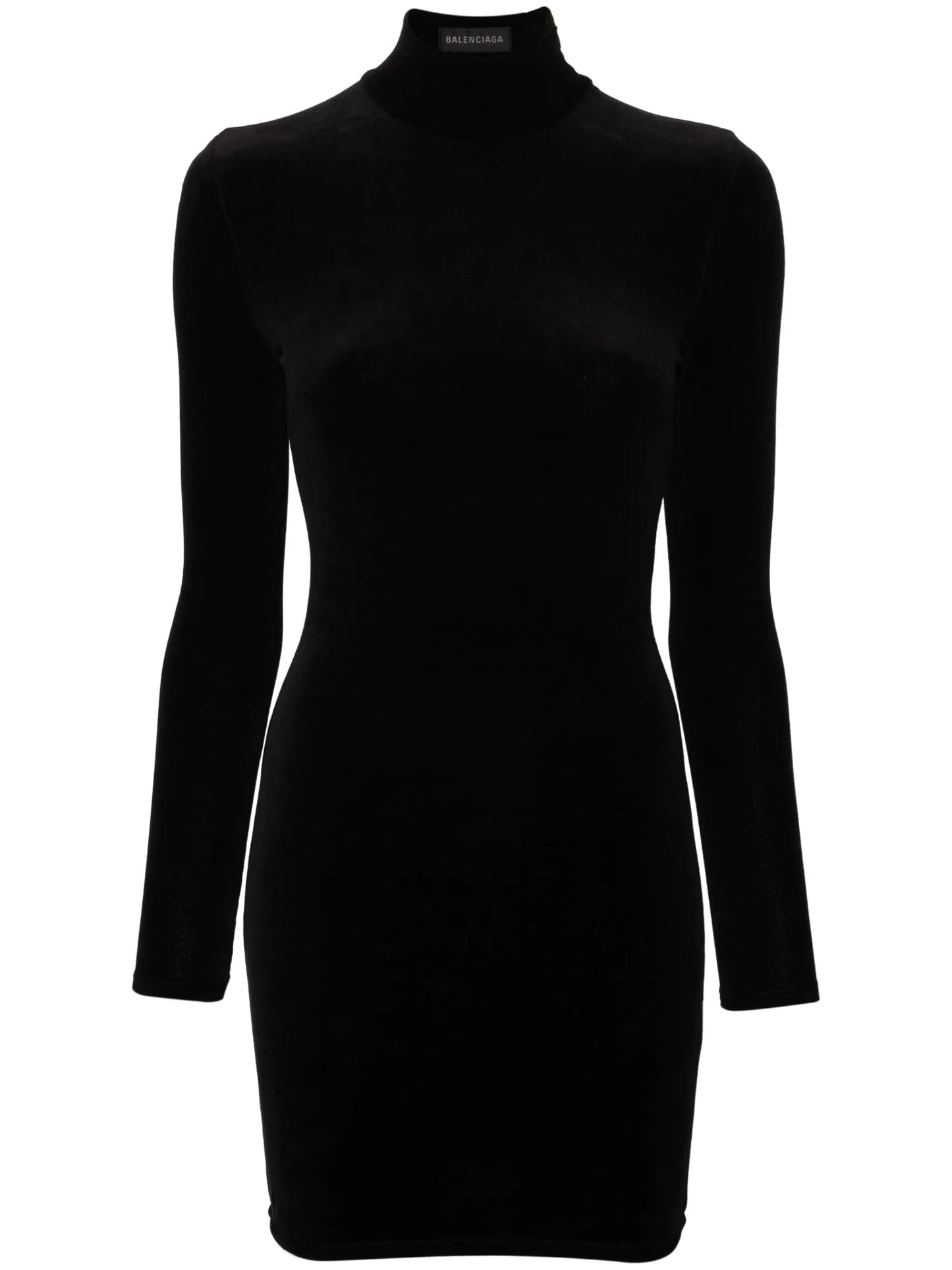 logo-appliqué velvet minidress