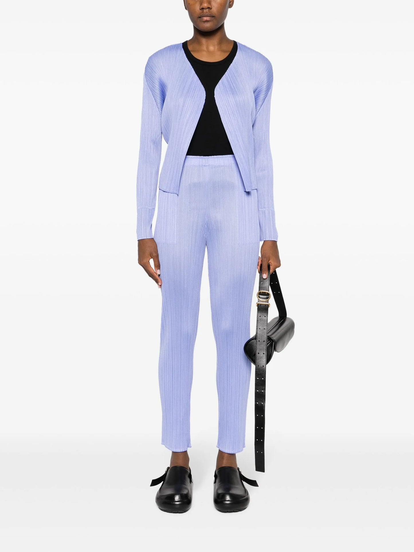 New Colourful Basics plissé trousers