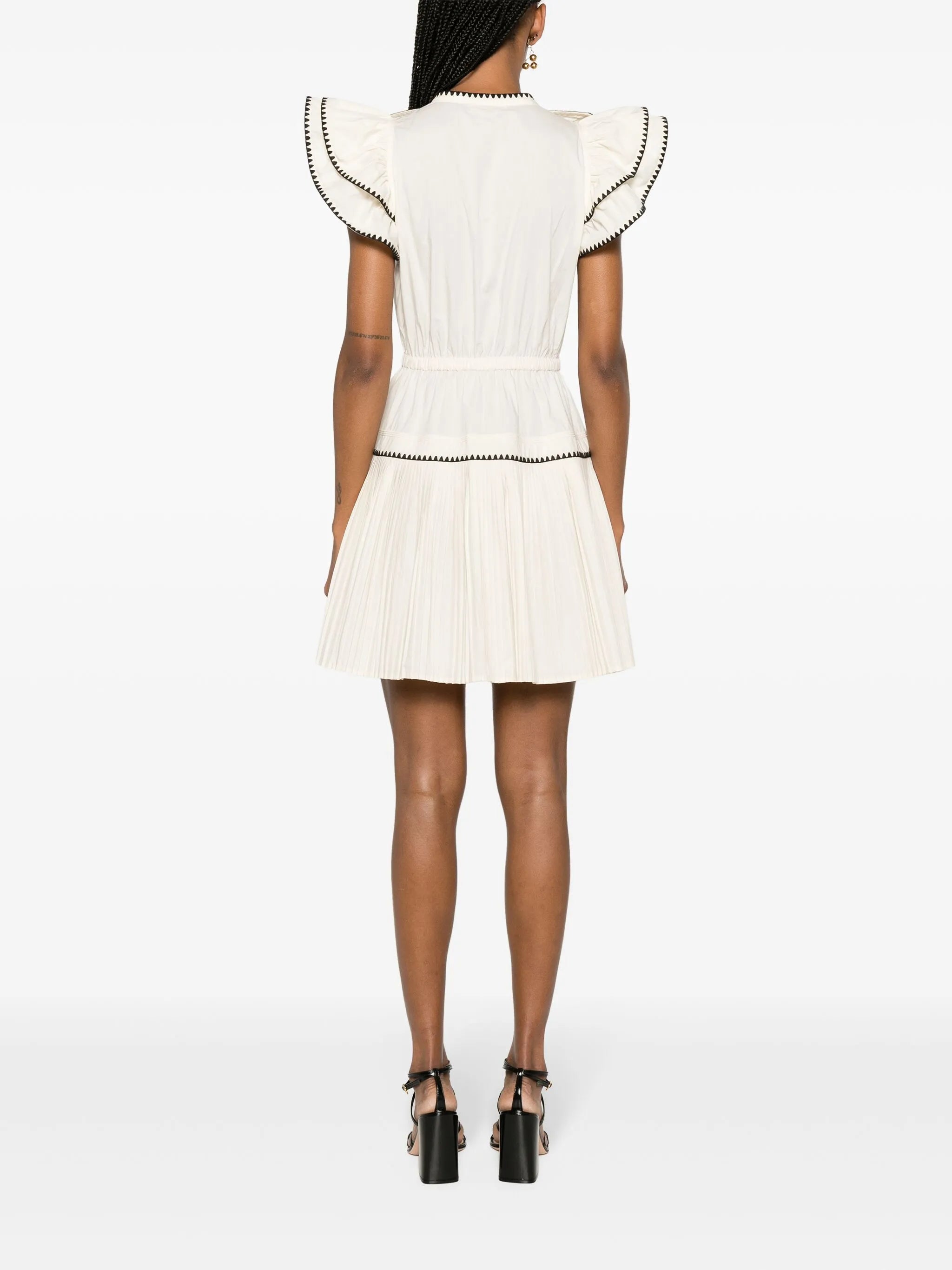 Athene ruffled poplin minidress