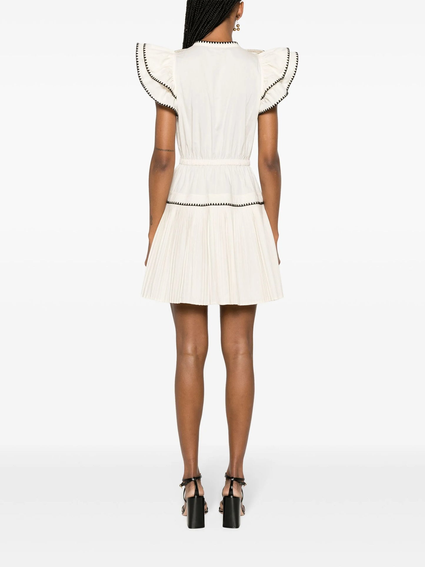 Athene ruffled poplin minidress