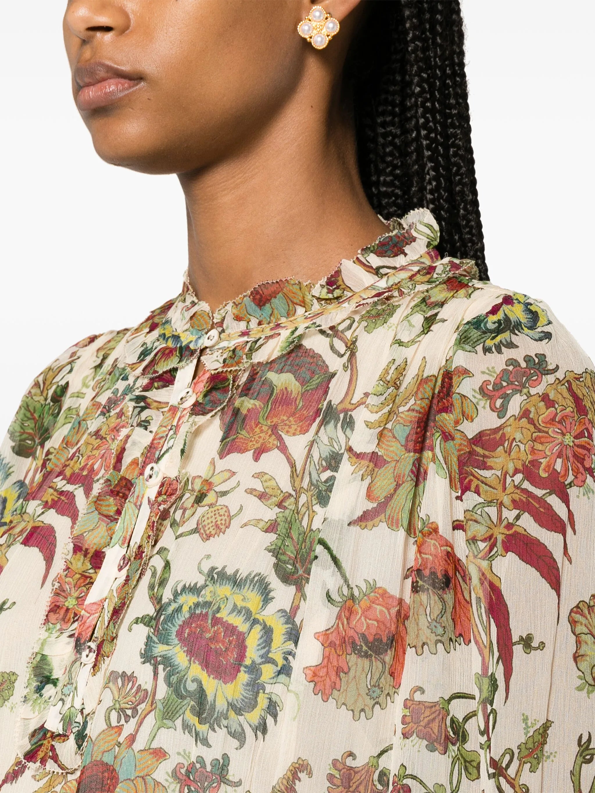 Anais ruffled silk mini dress