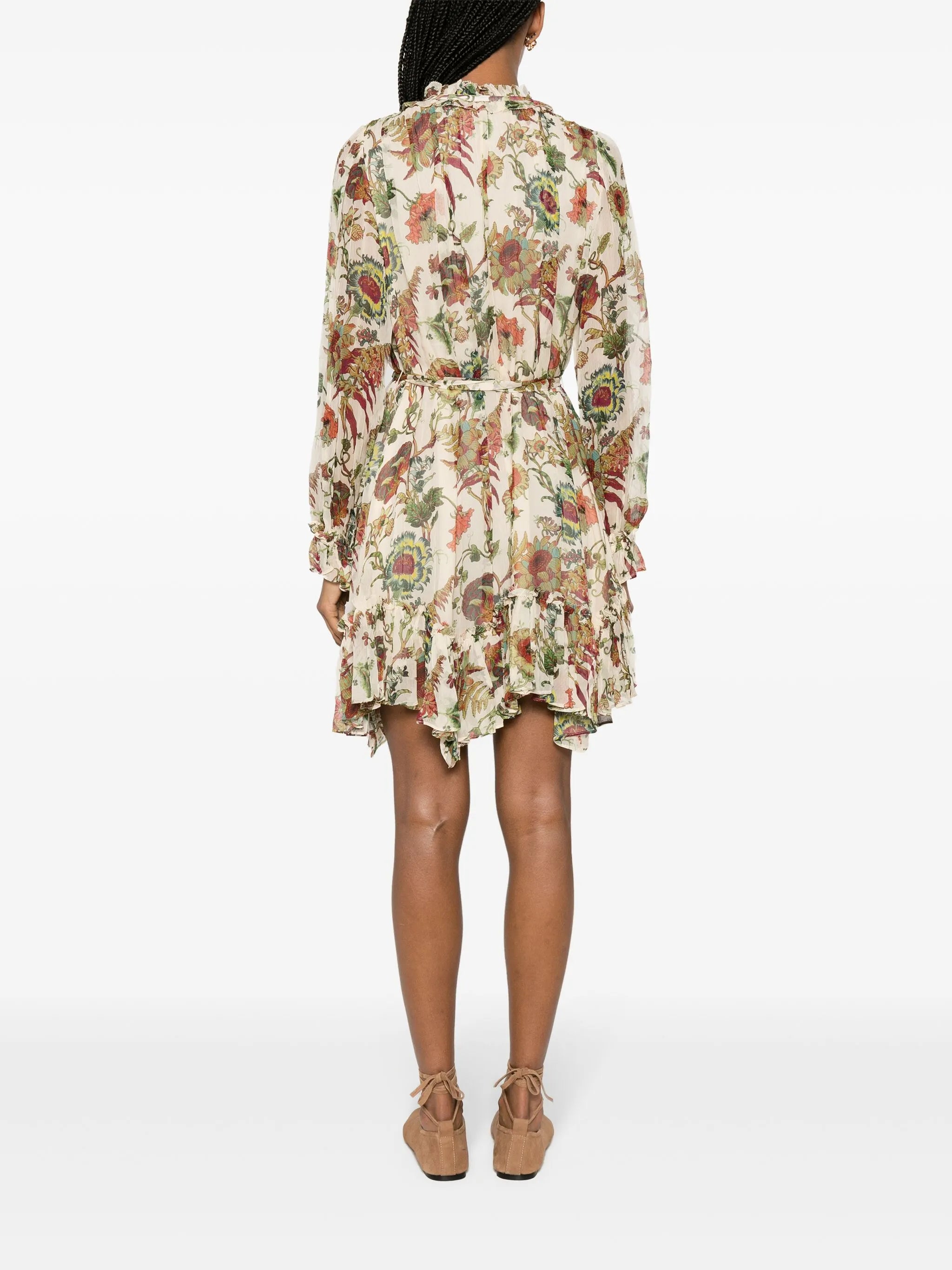 Anais ruffled silk mini dress