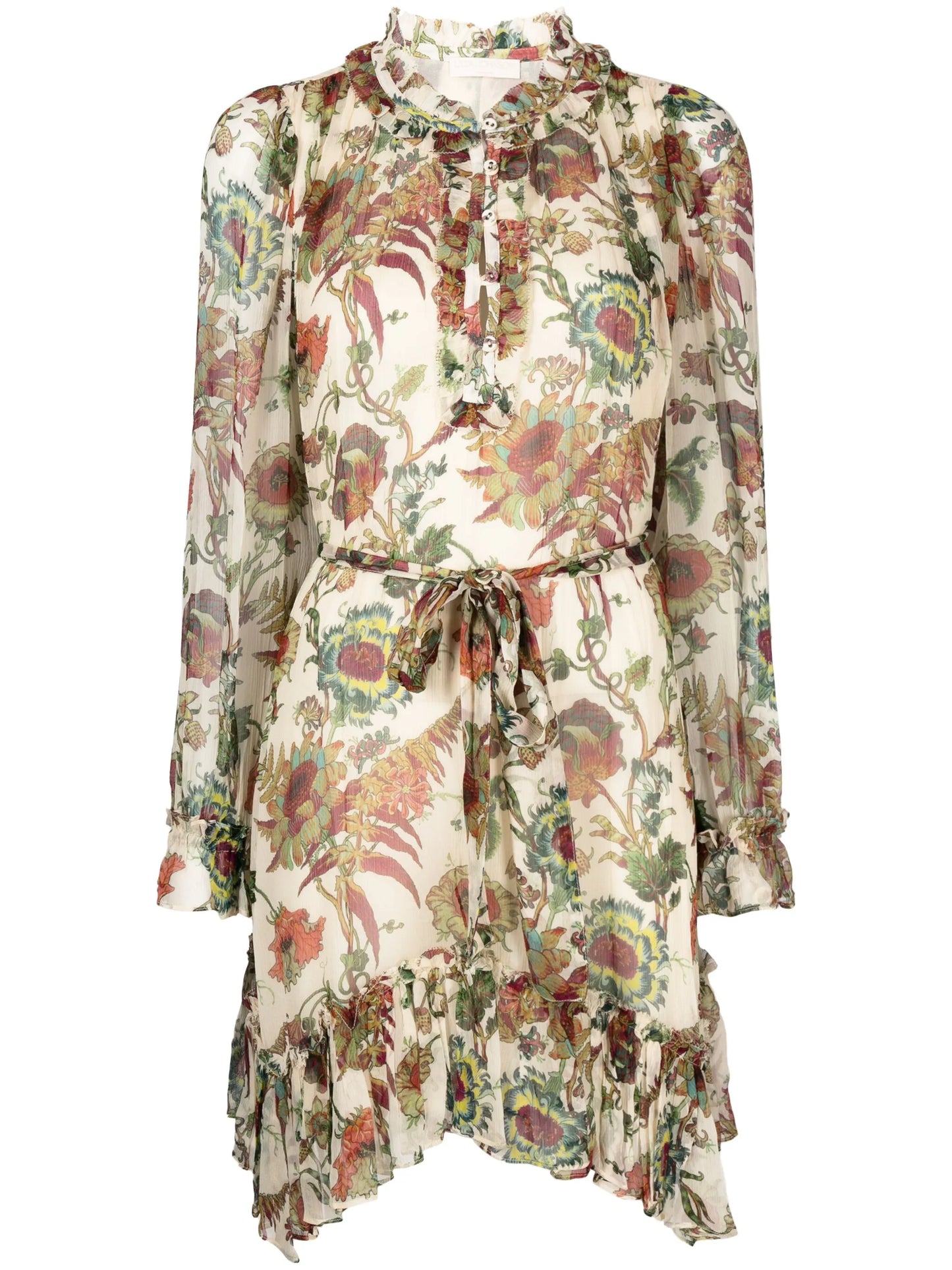 Anais ruffled silk mini dress