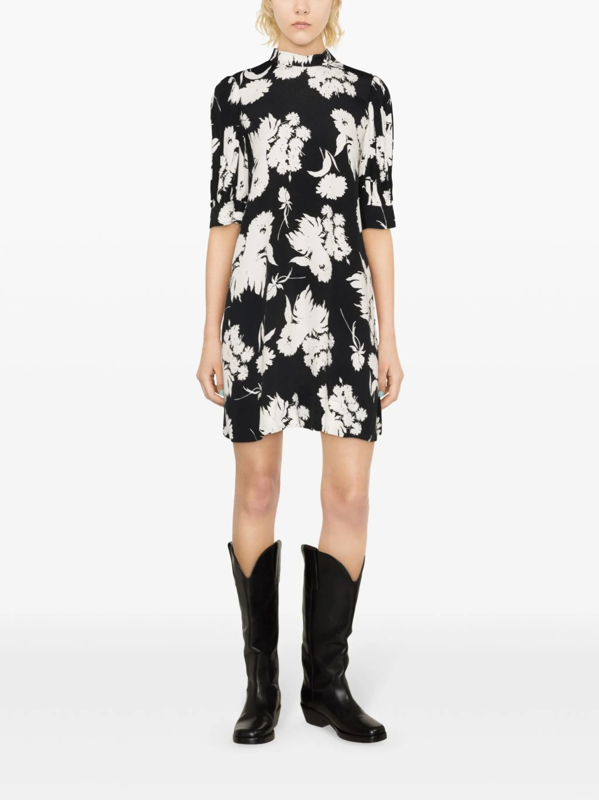 floral-print shirtdress
