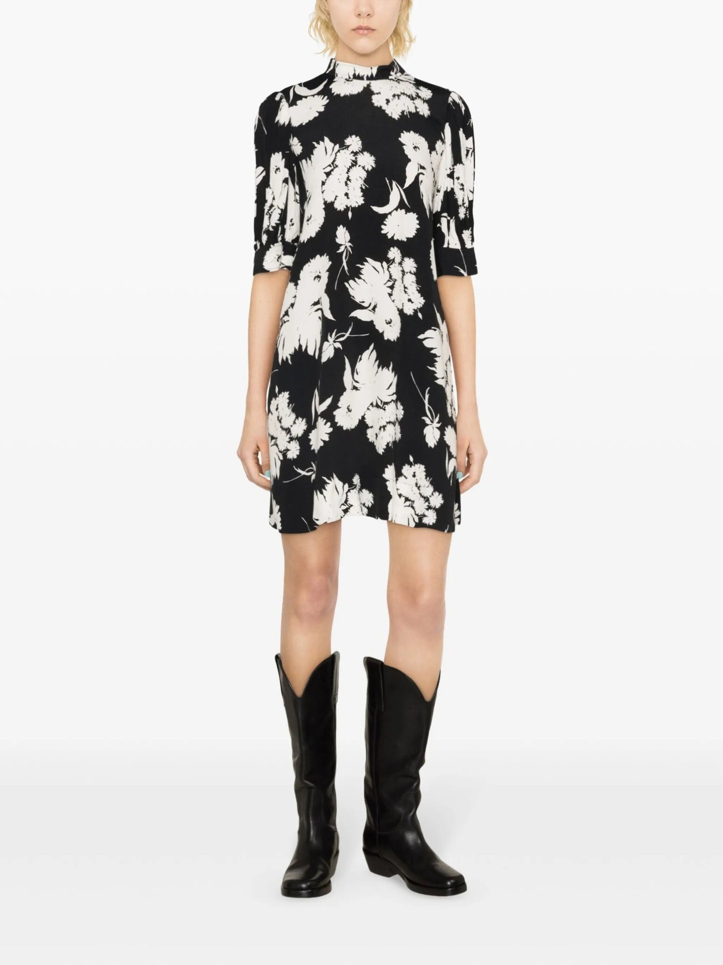 floral-print shirtdress