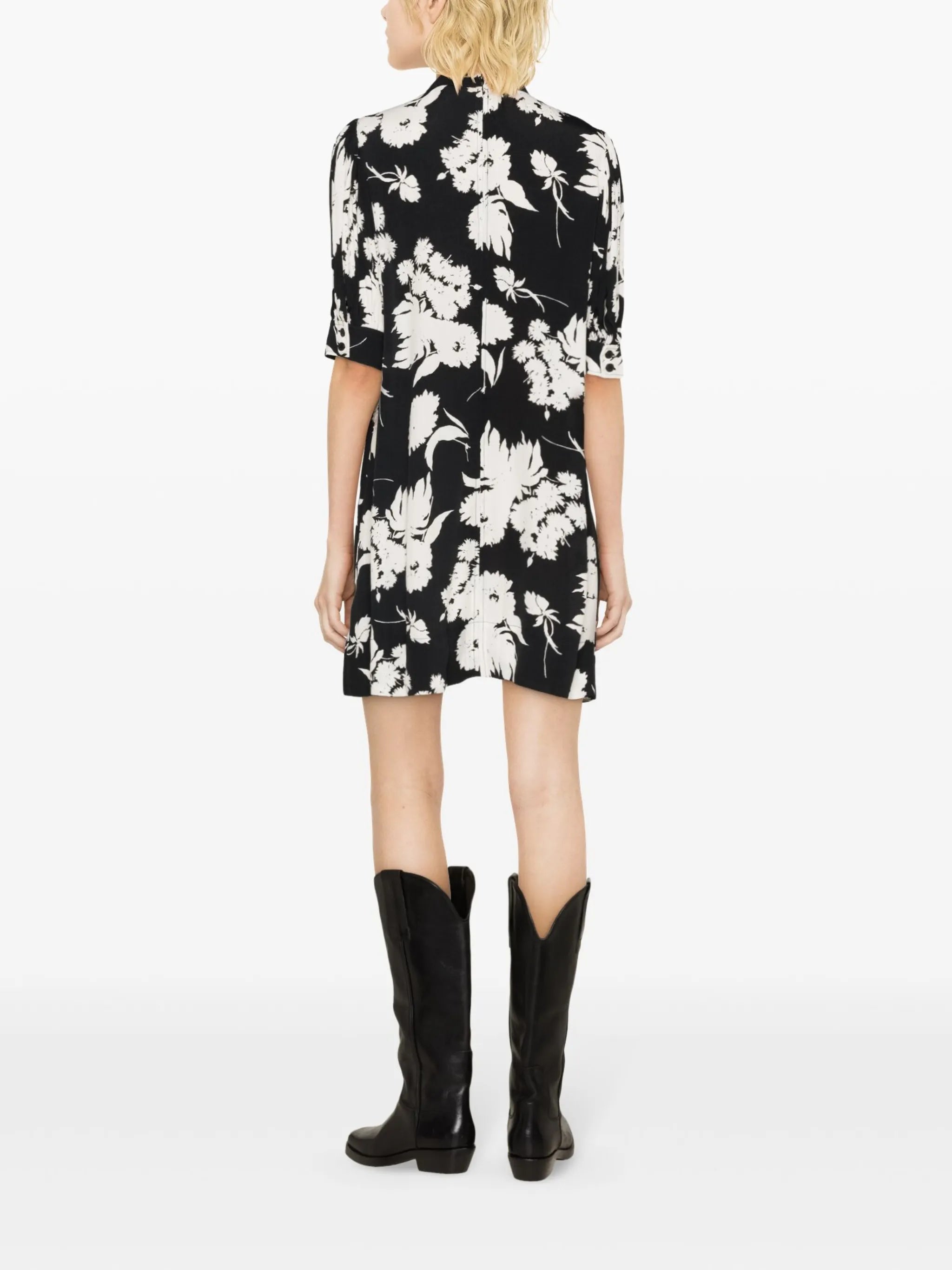 floral-print shirtdress