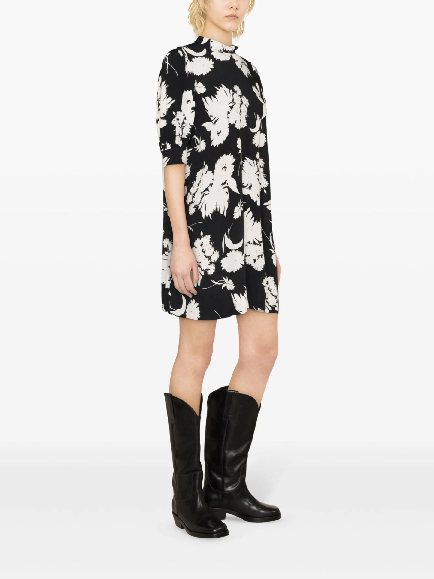 floral-print shirtdress