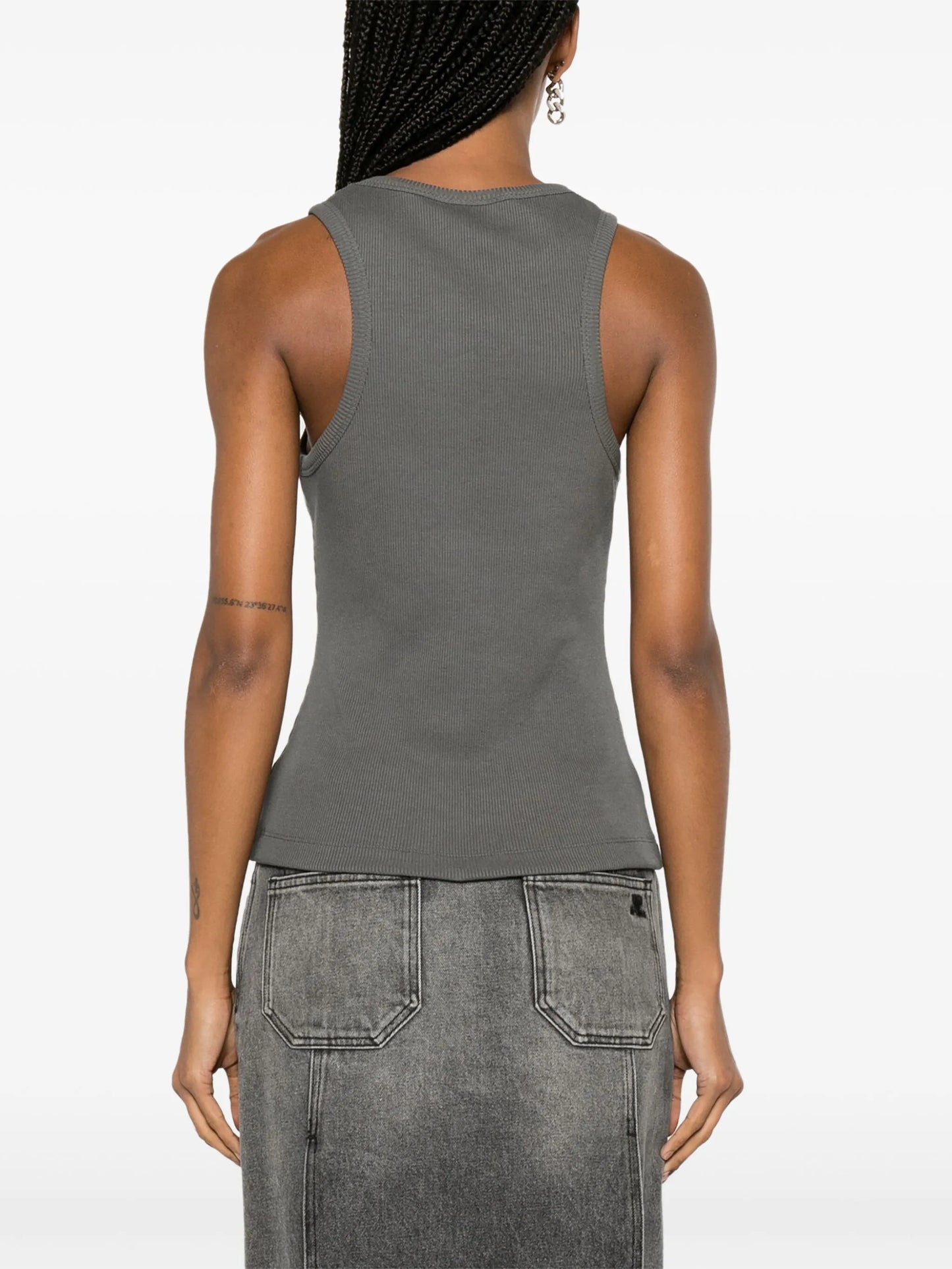 sun-print ribbed tank top