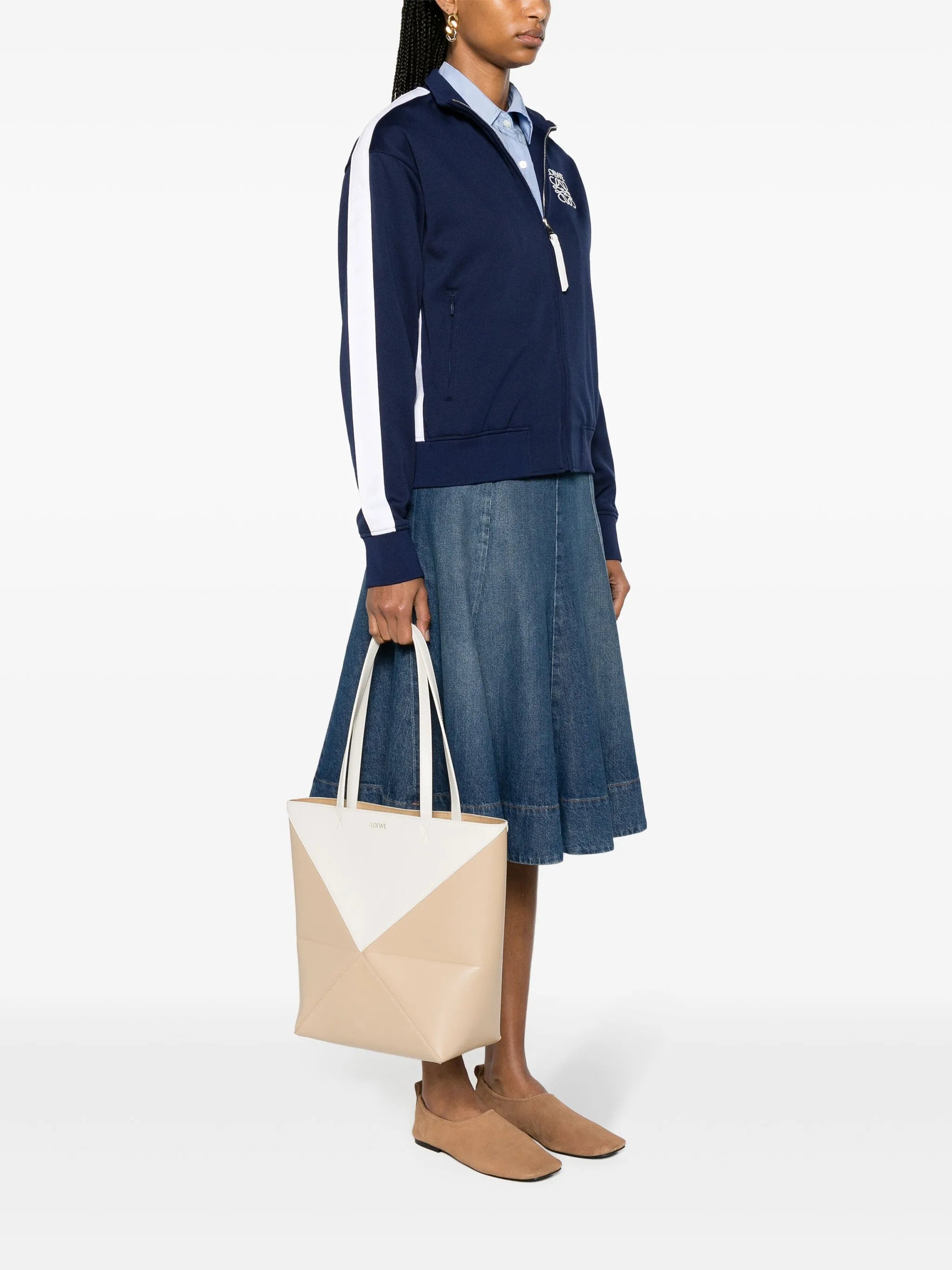Puzzle leather shoulder bag