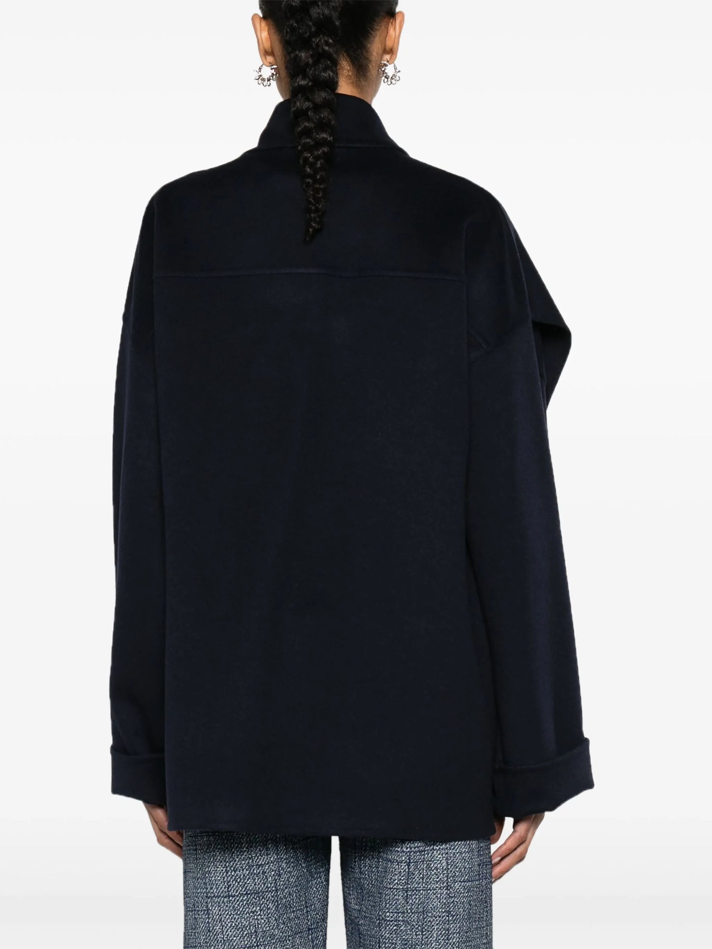 layered wool blend jacket