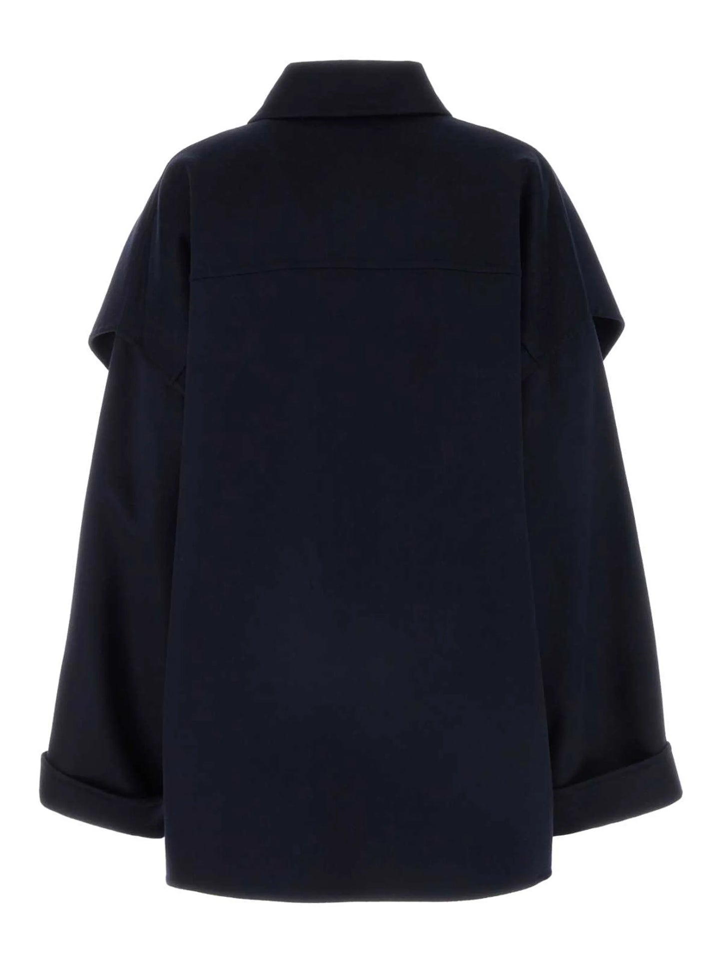 layered wool blend jacket