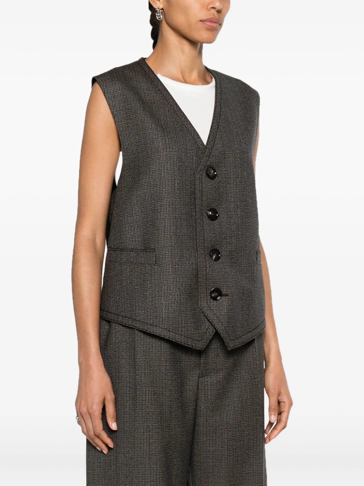houndstooth-pattern waistcoat
