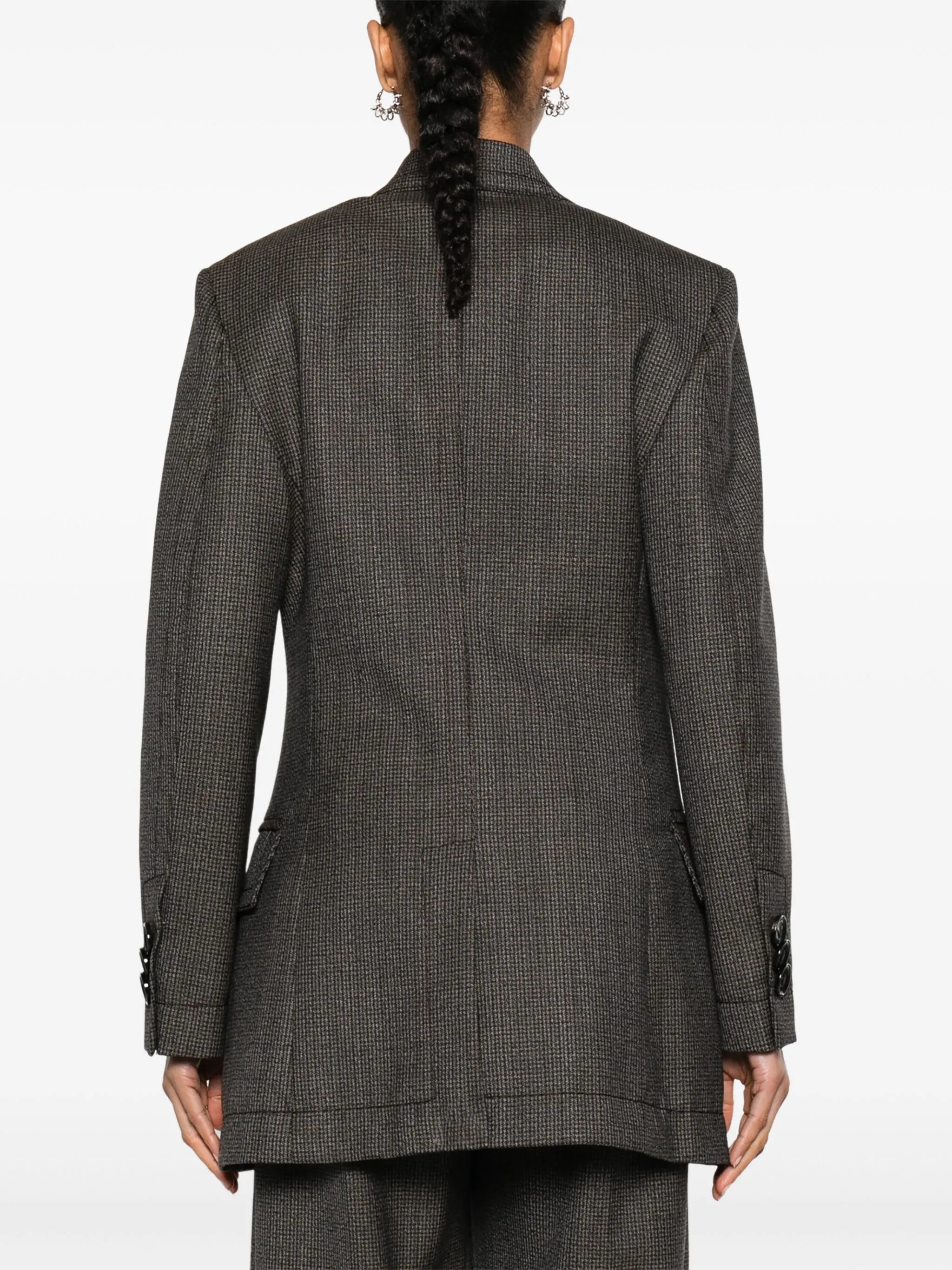 houndstooth double-breasted blazer