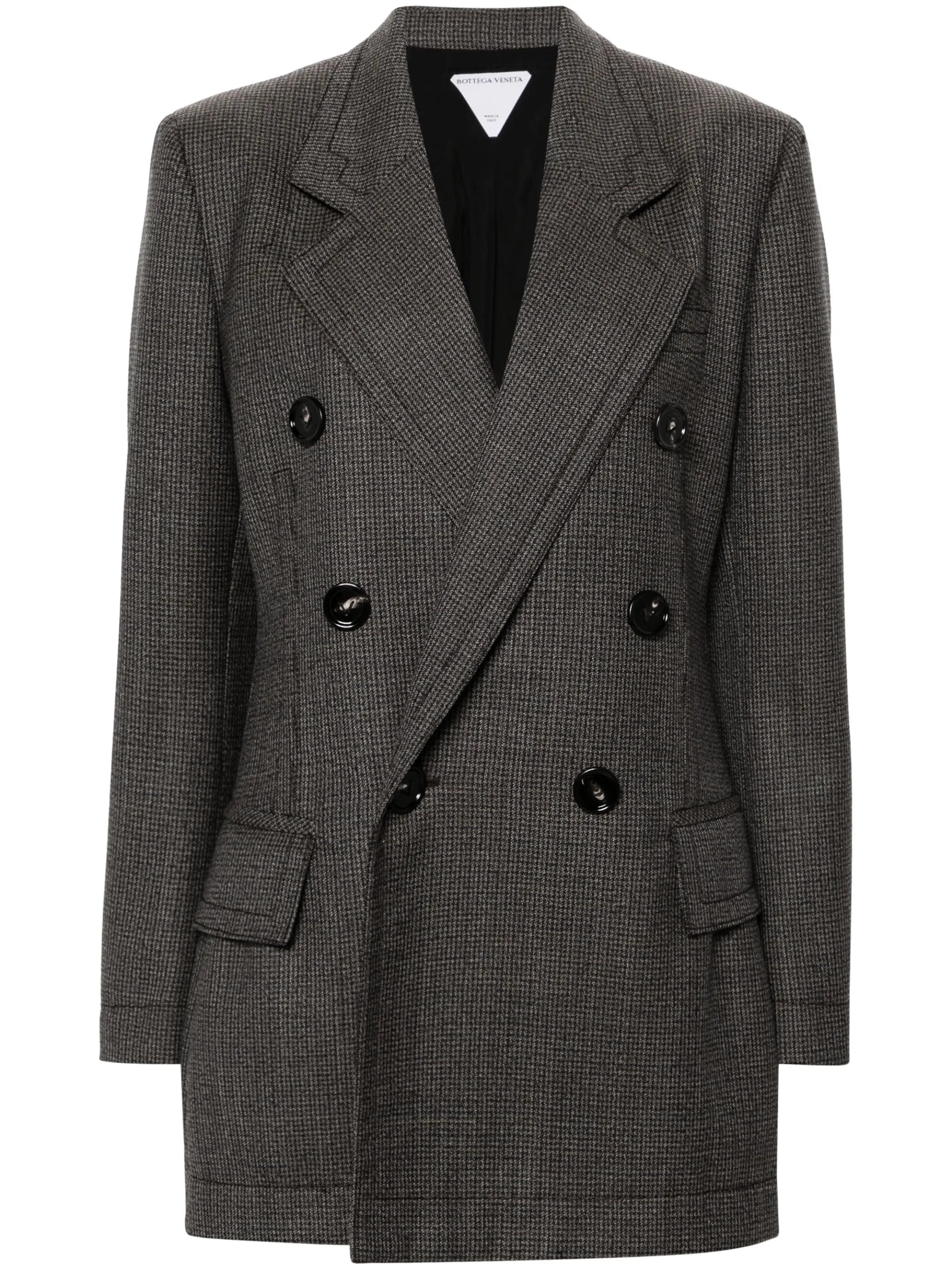 houndstooth double-breasted blazer