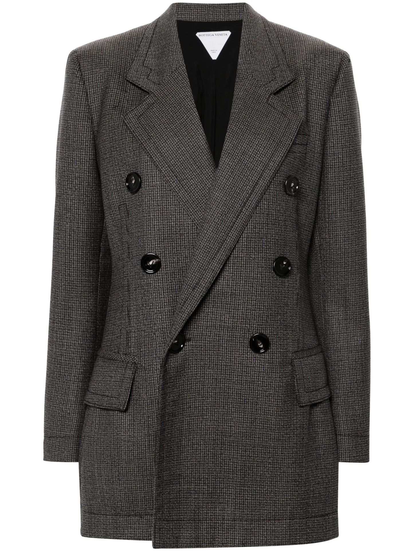 houndstooth double-breasted blazer