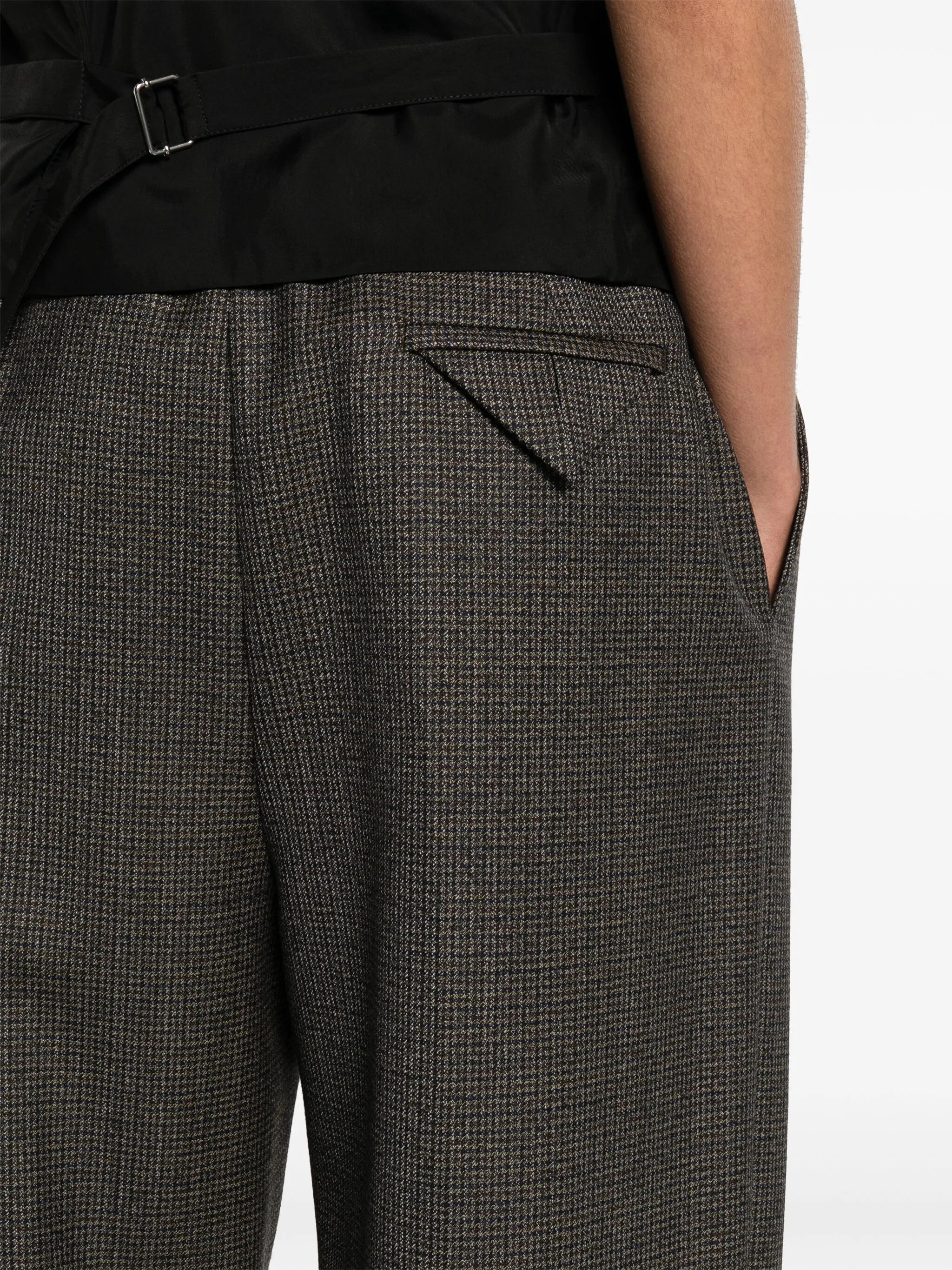 houndstooth wool tailored trousers