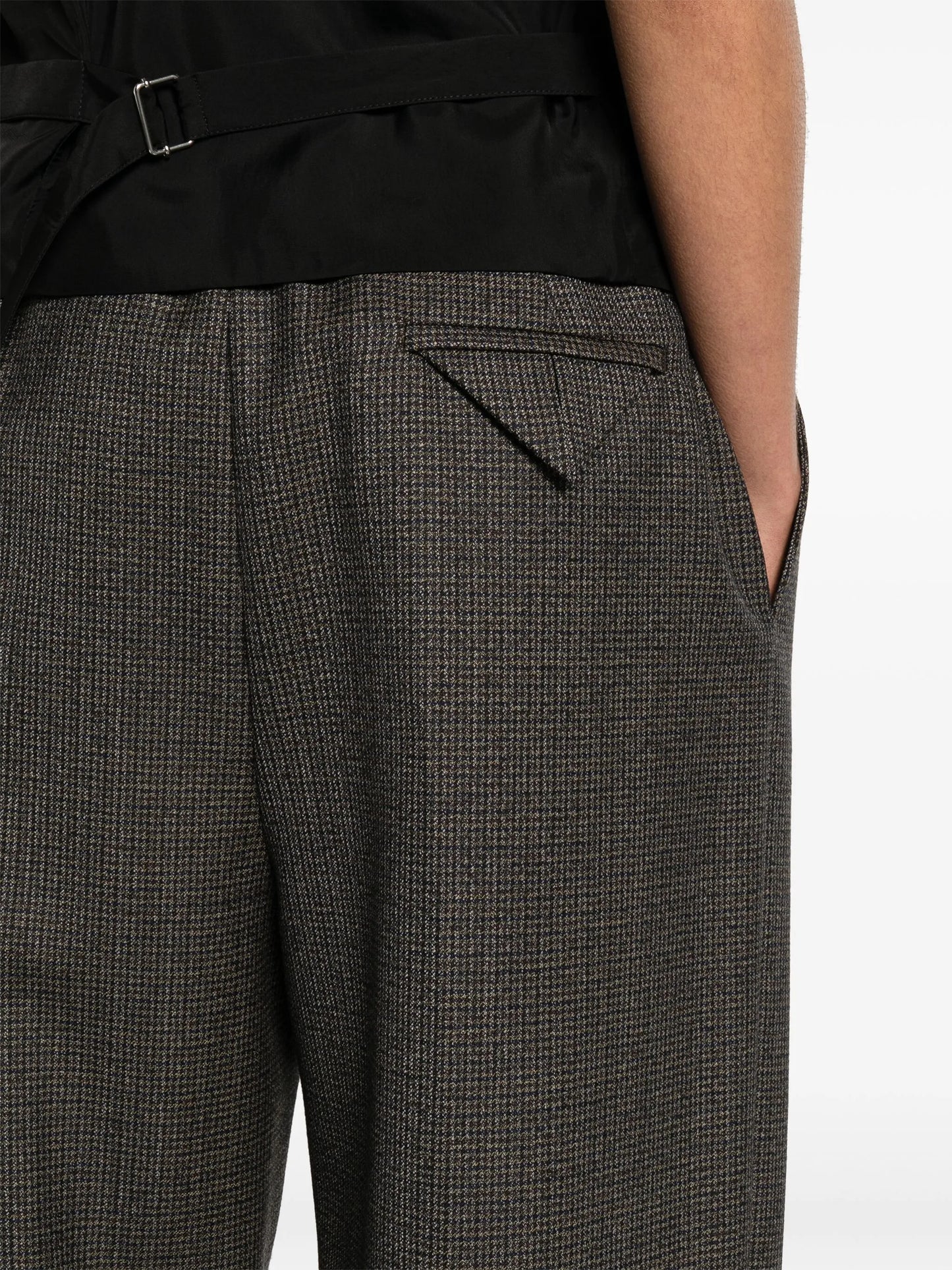 houndstooth wool tailored trousers