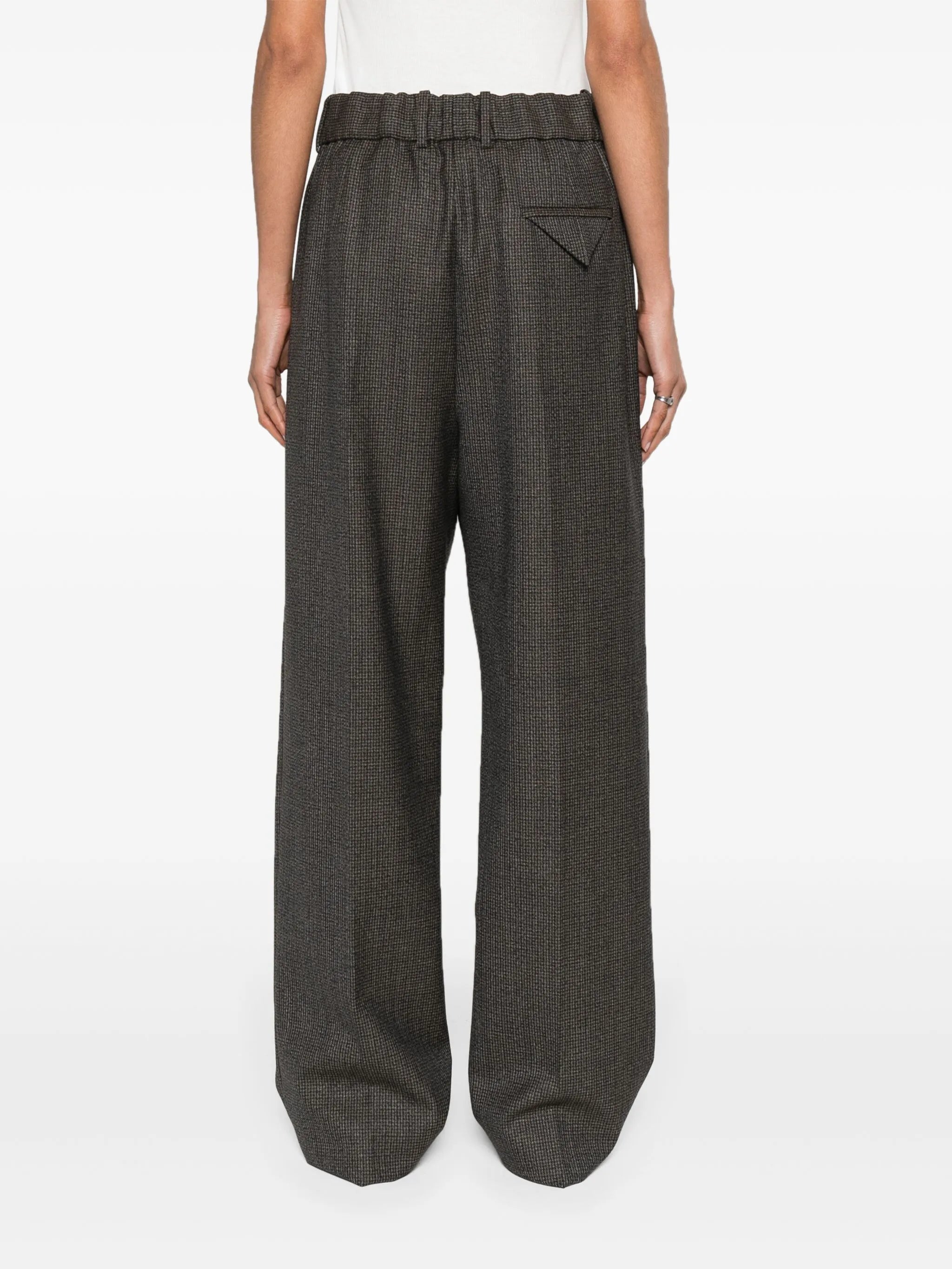 houndstooth wool tailored trousers