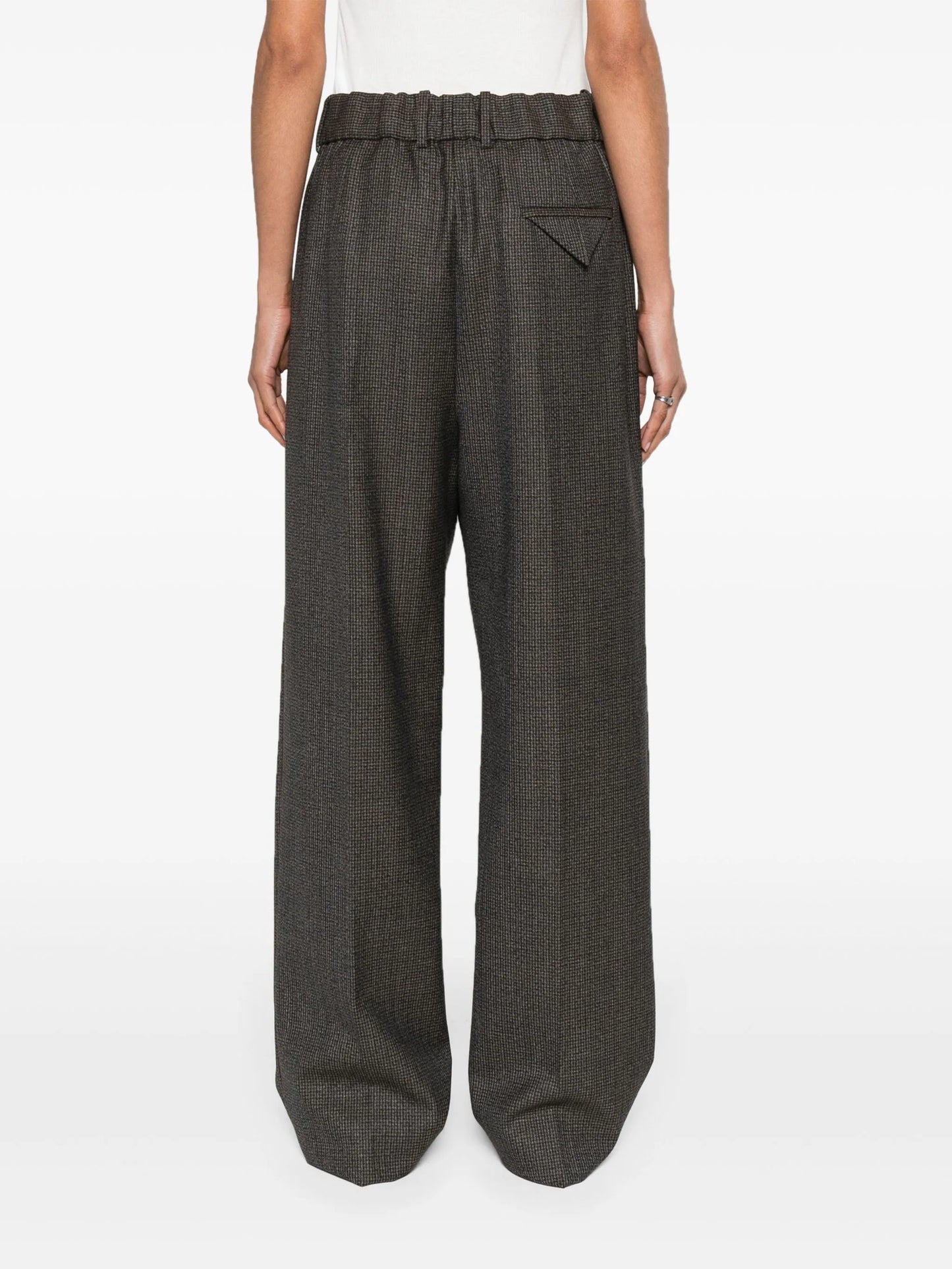 houndstooth wool tailored trousers
