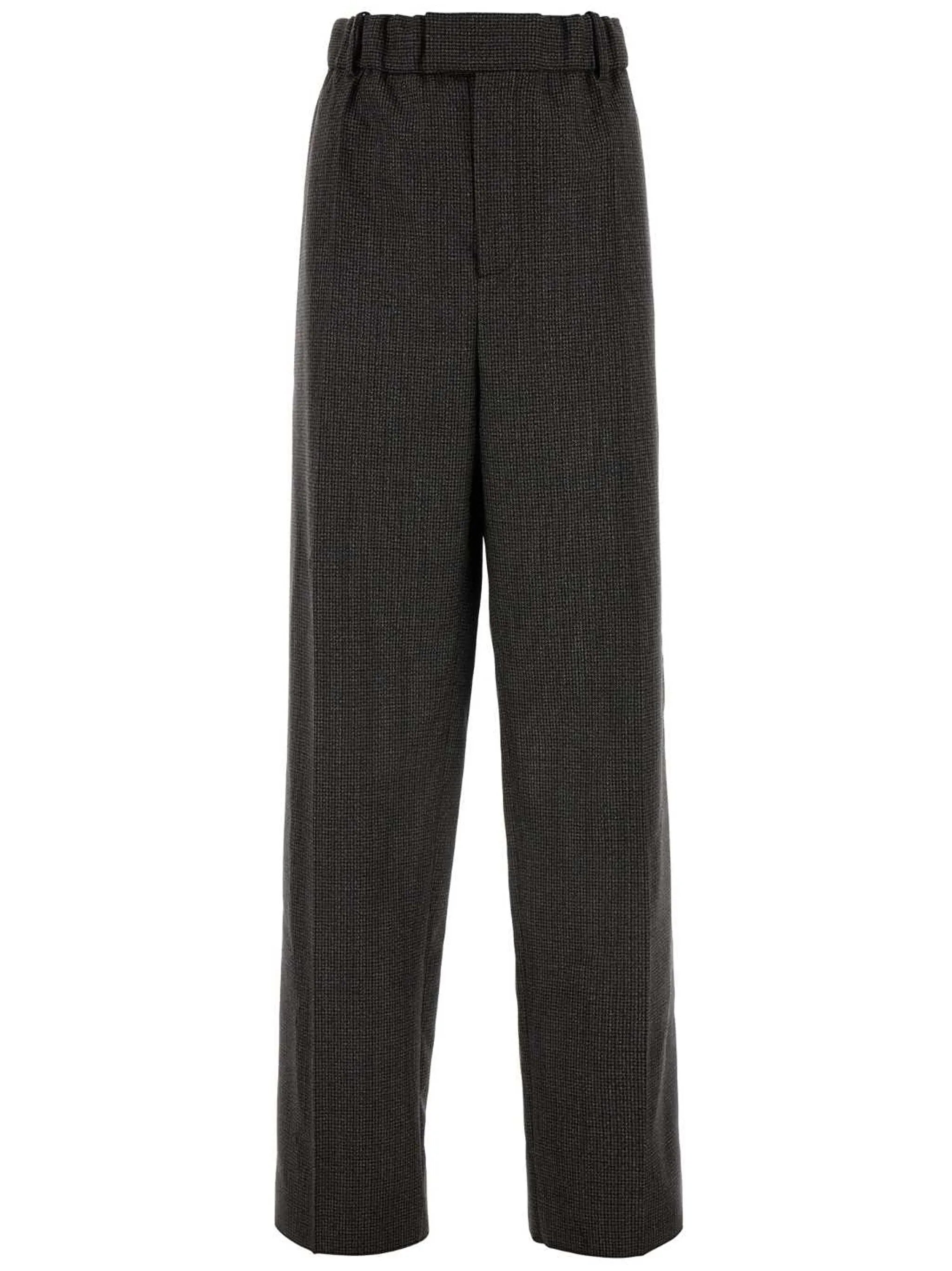 houndstooth wool tailored trousers