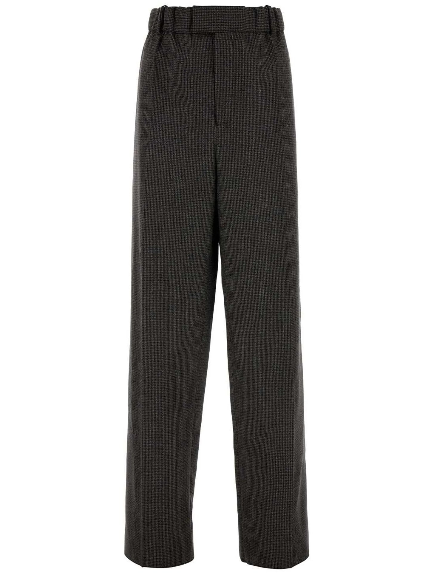 houndstooth wool tailored trousers