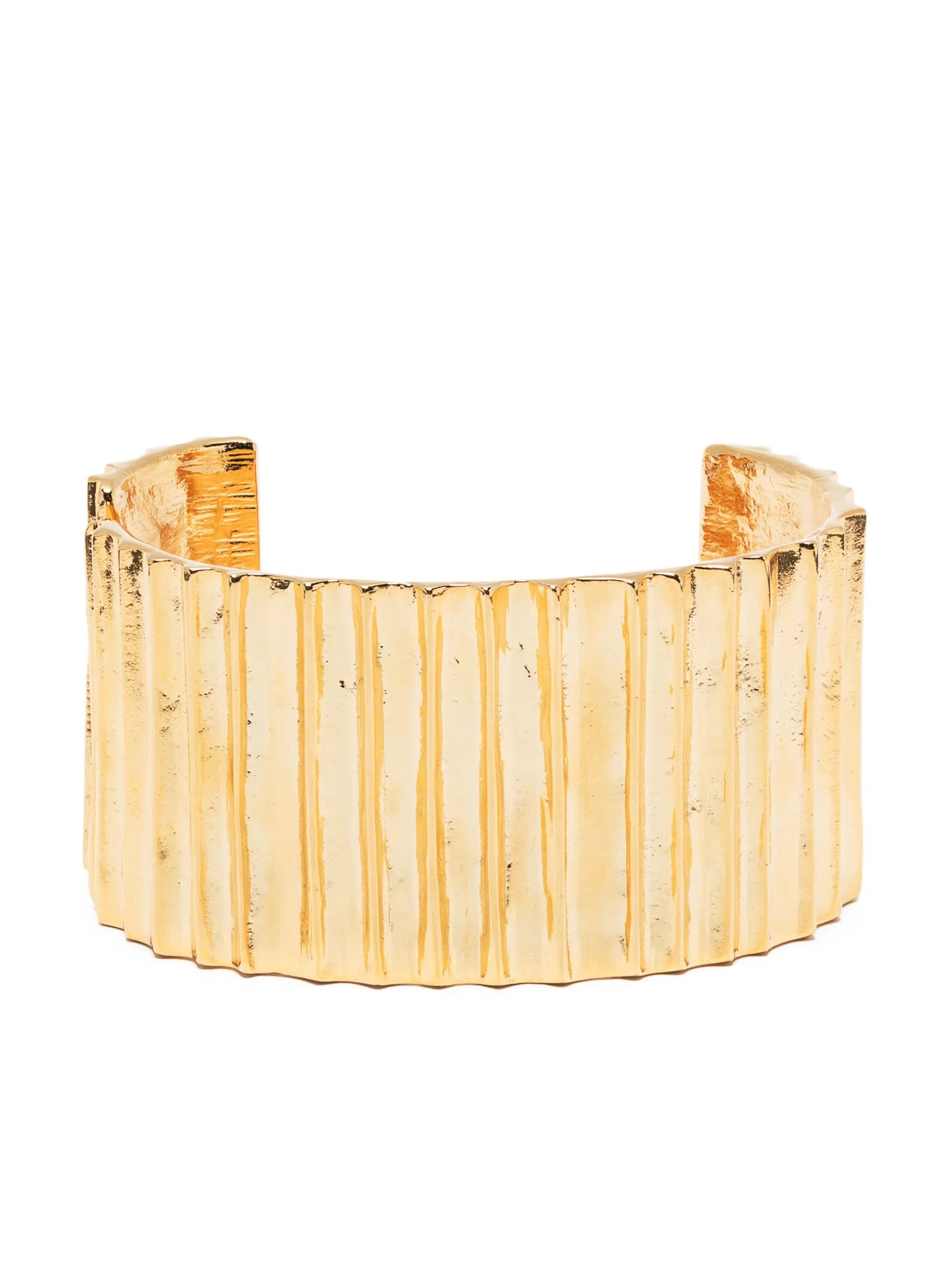 ribbed open-cuff bracelet