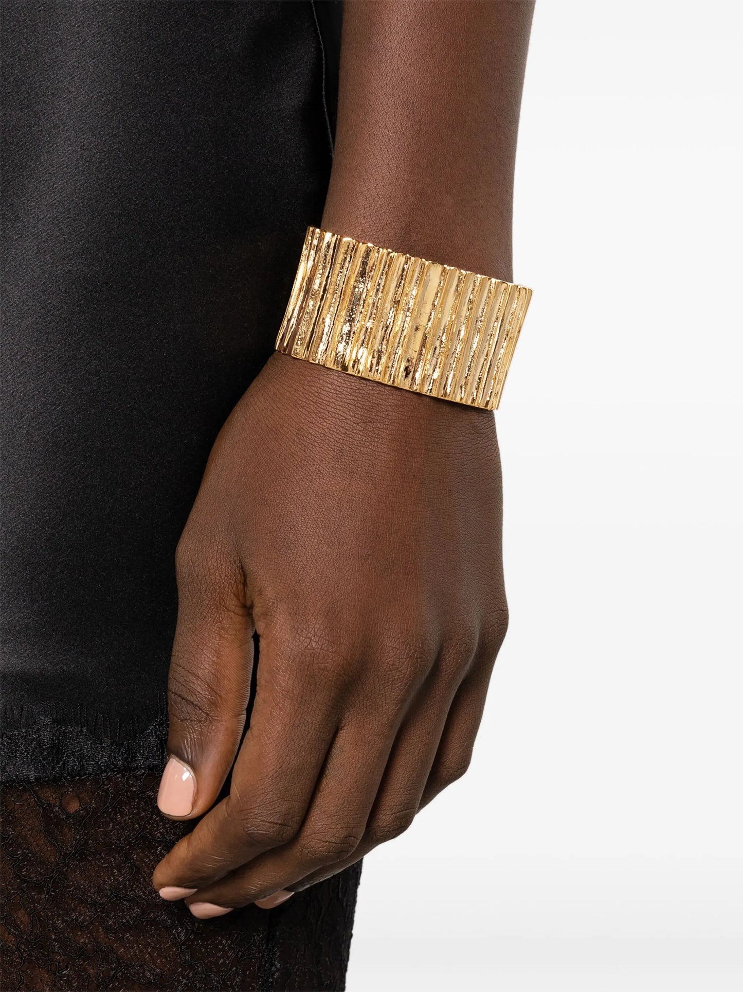 ribbed open-cuff bracelet