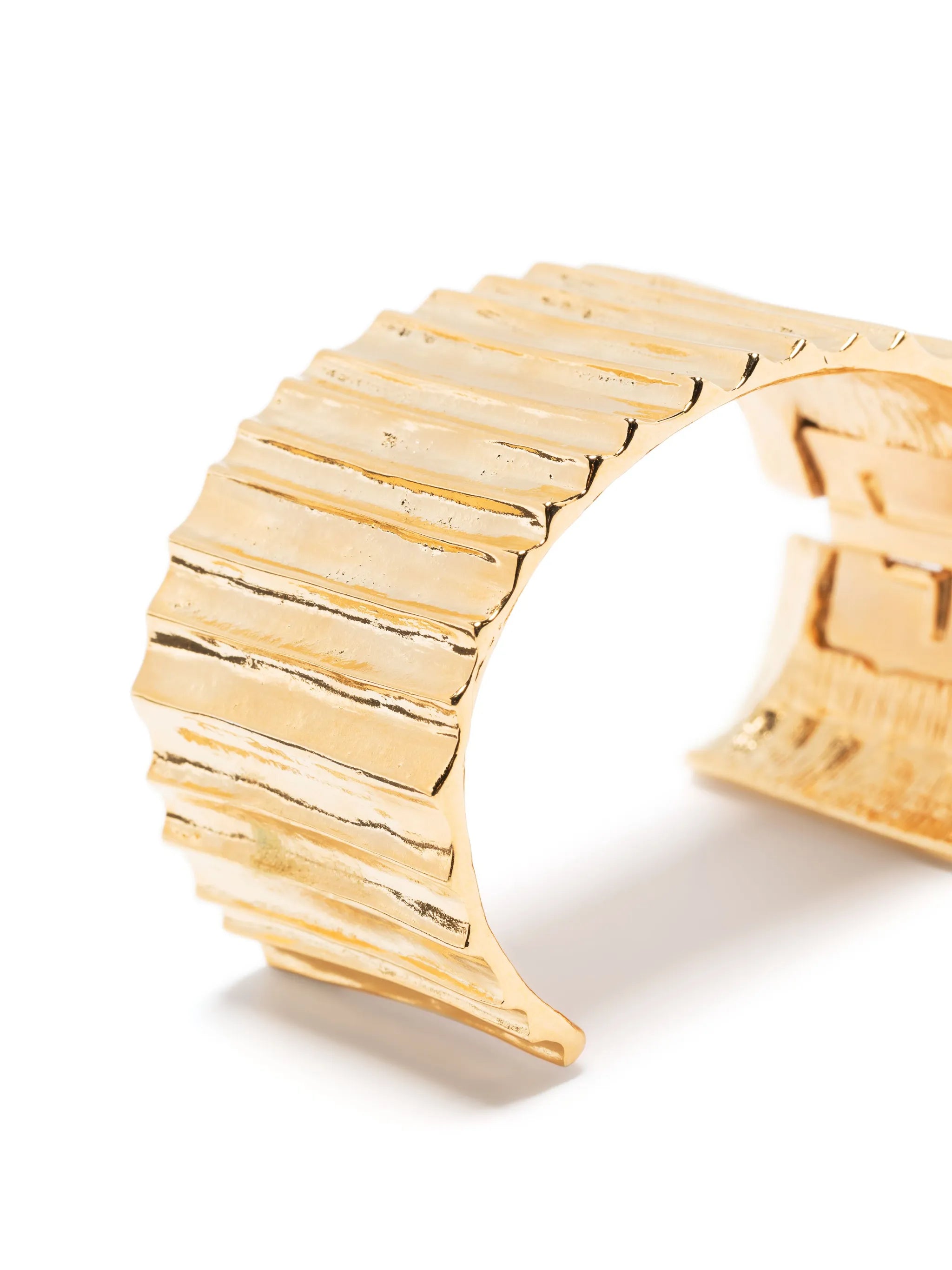 ribbed open-cuff bracelet