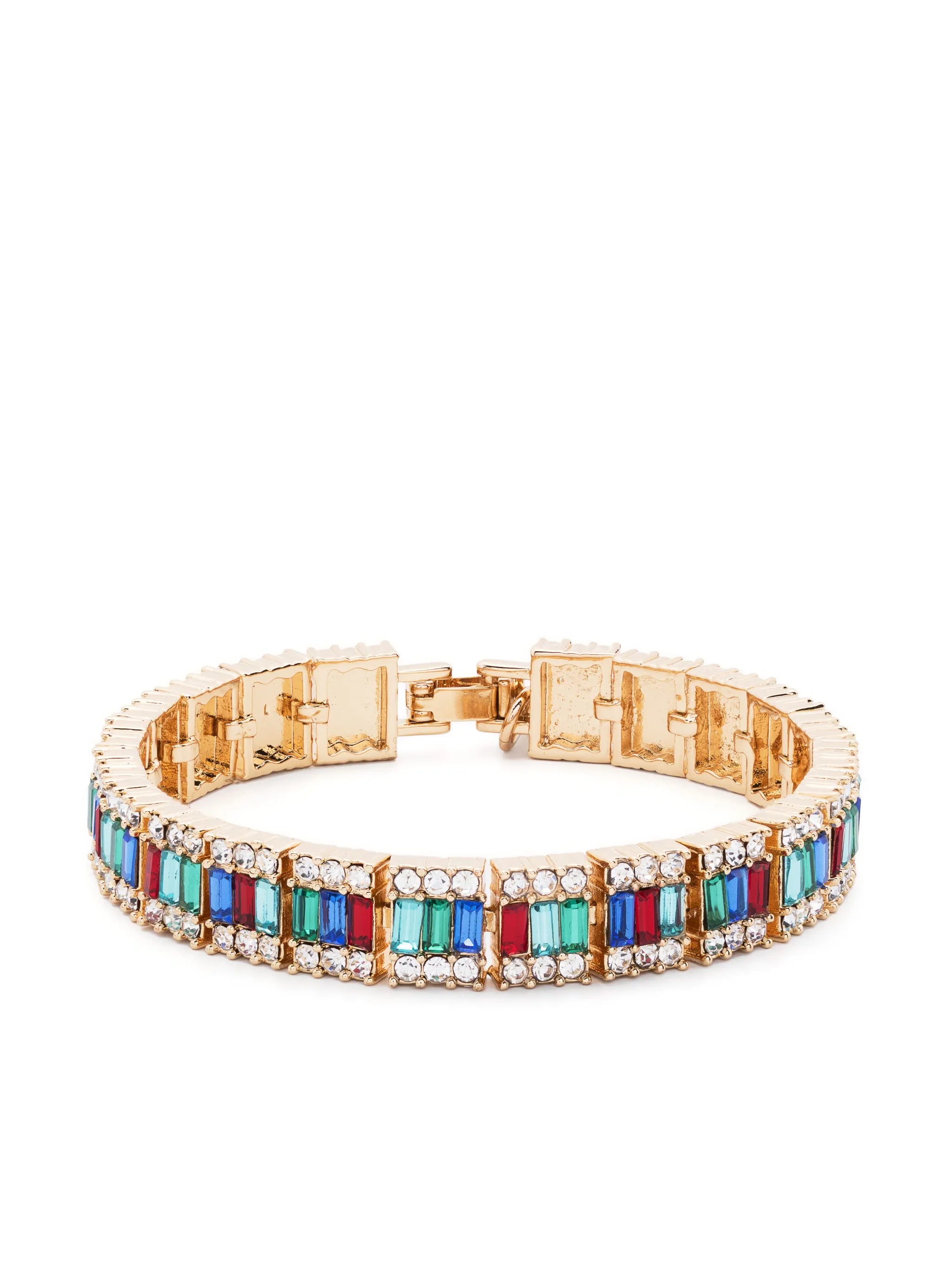 crystal-trim baguette bracelet