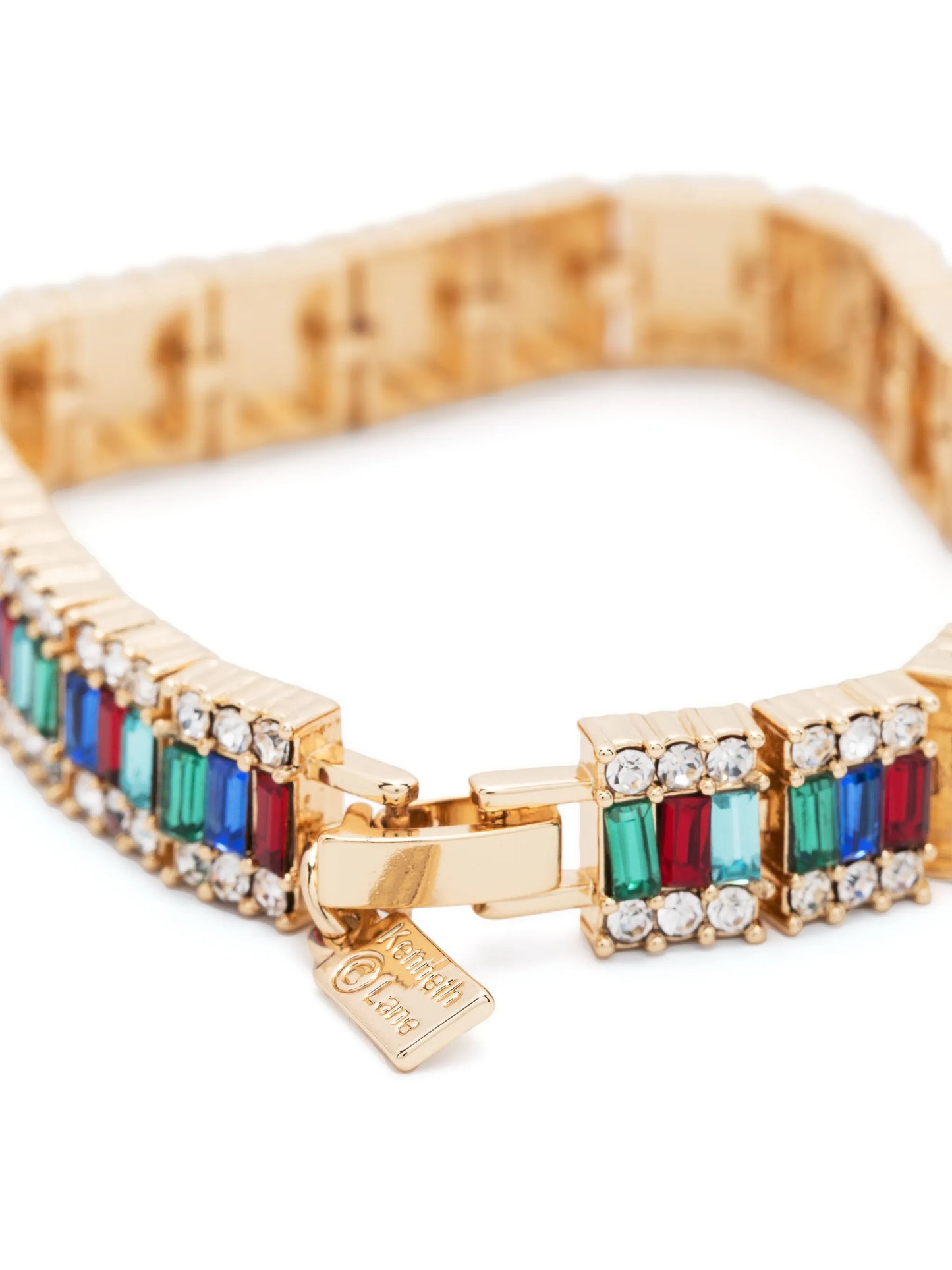 crystal-trim baguette bracelet