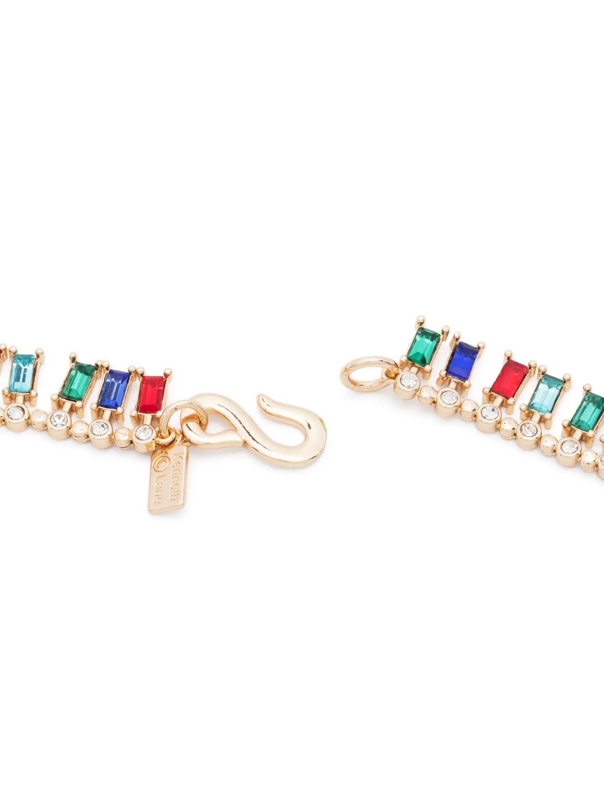 crystal-embellished baguette necklace