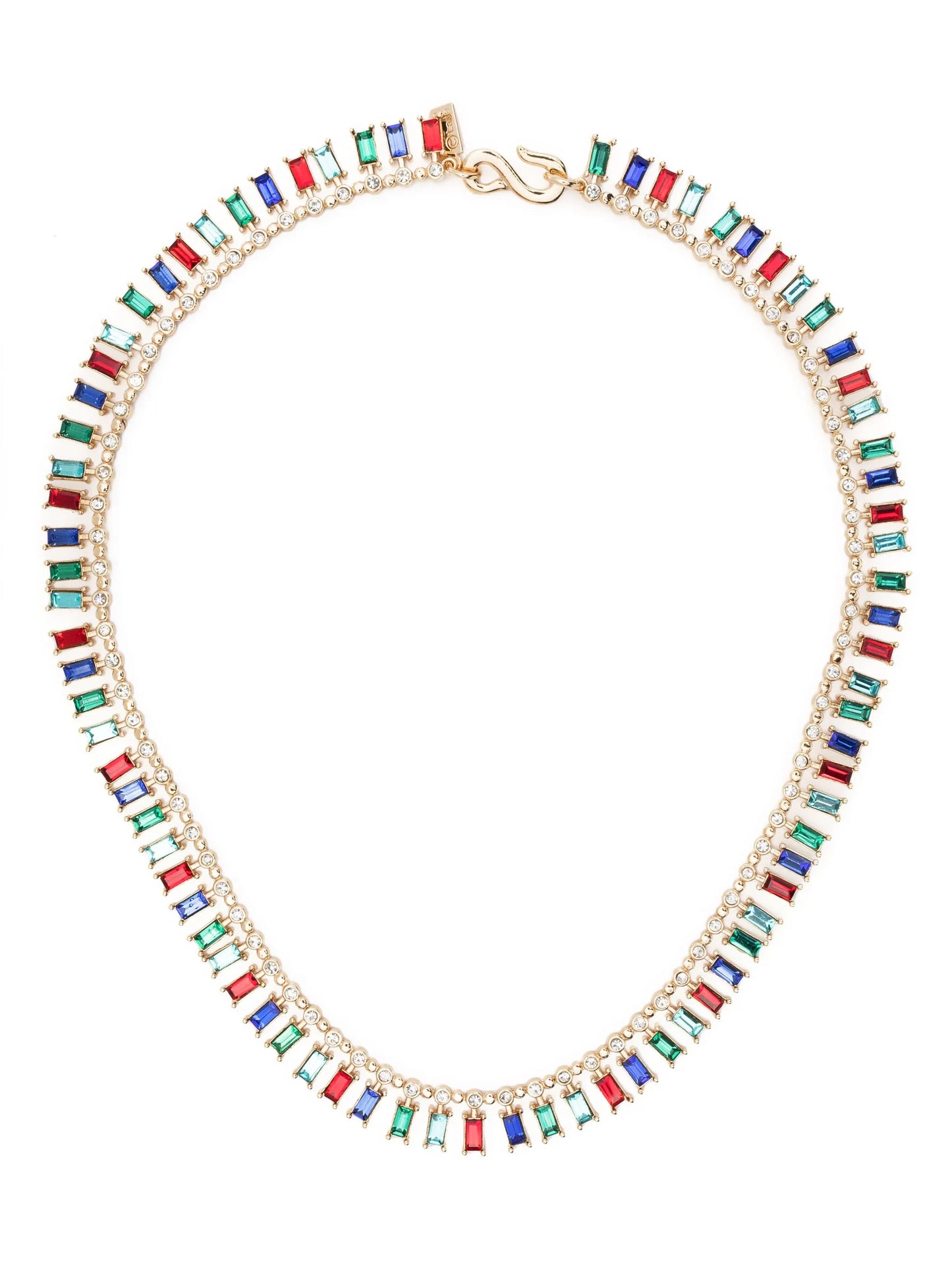 crystal-embellished baguette necklace