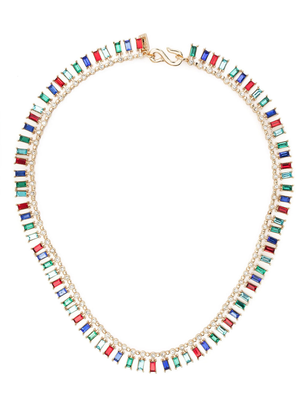 crystal-embellished baguette necklace