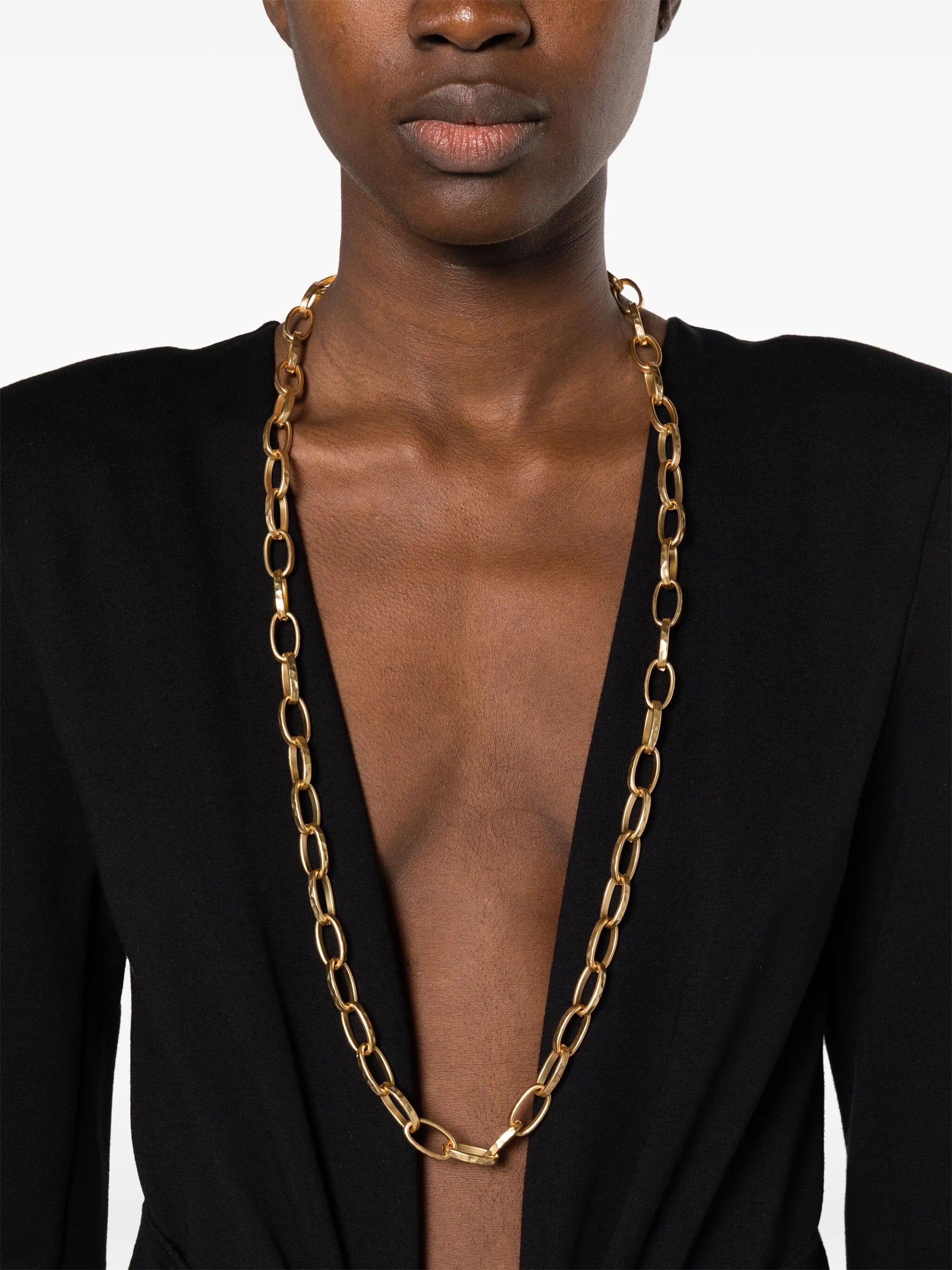 satin-finish chain necklace