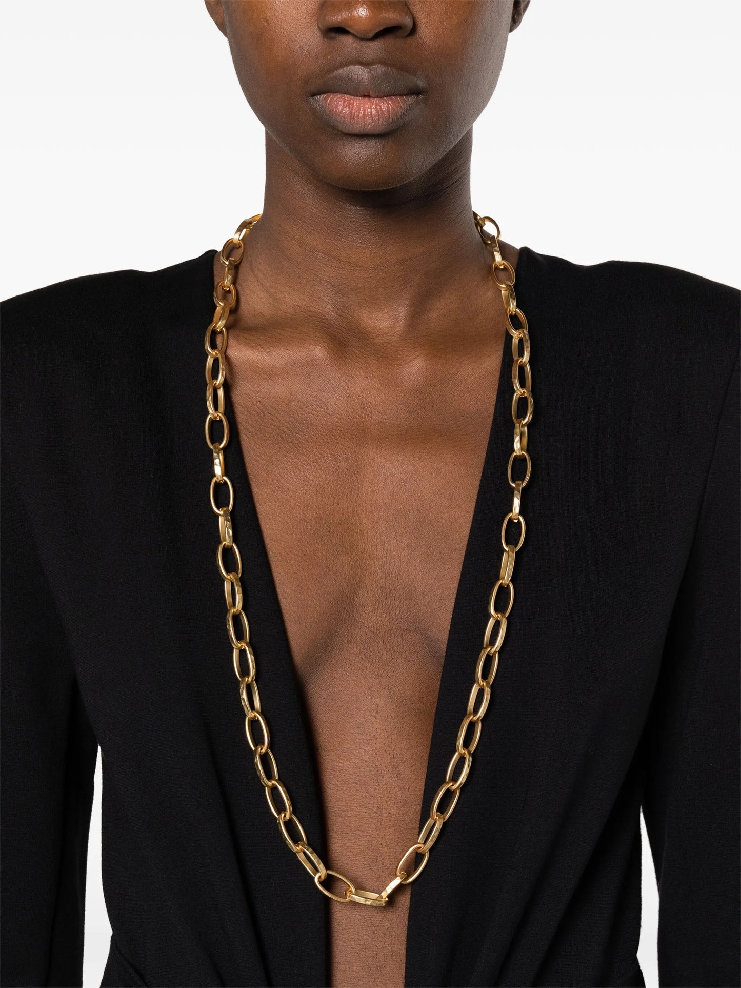 satin-finish chain necklace